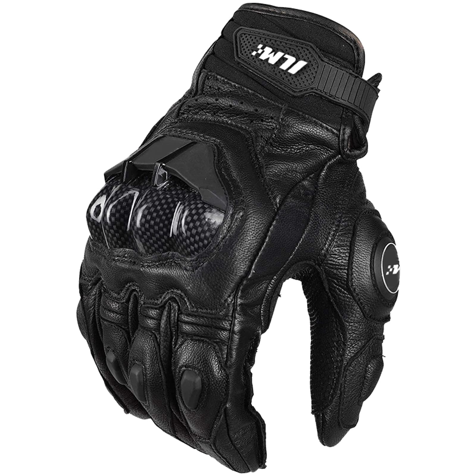 Air Flow Leather Motorcycle Gloves For Men and Women (L, BLACK)