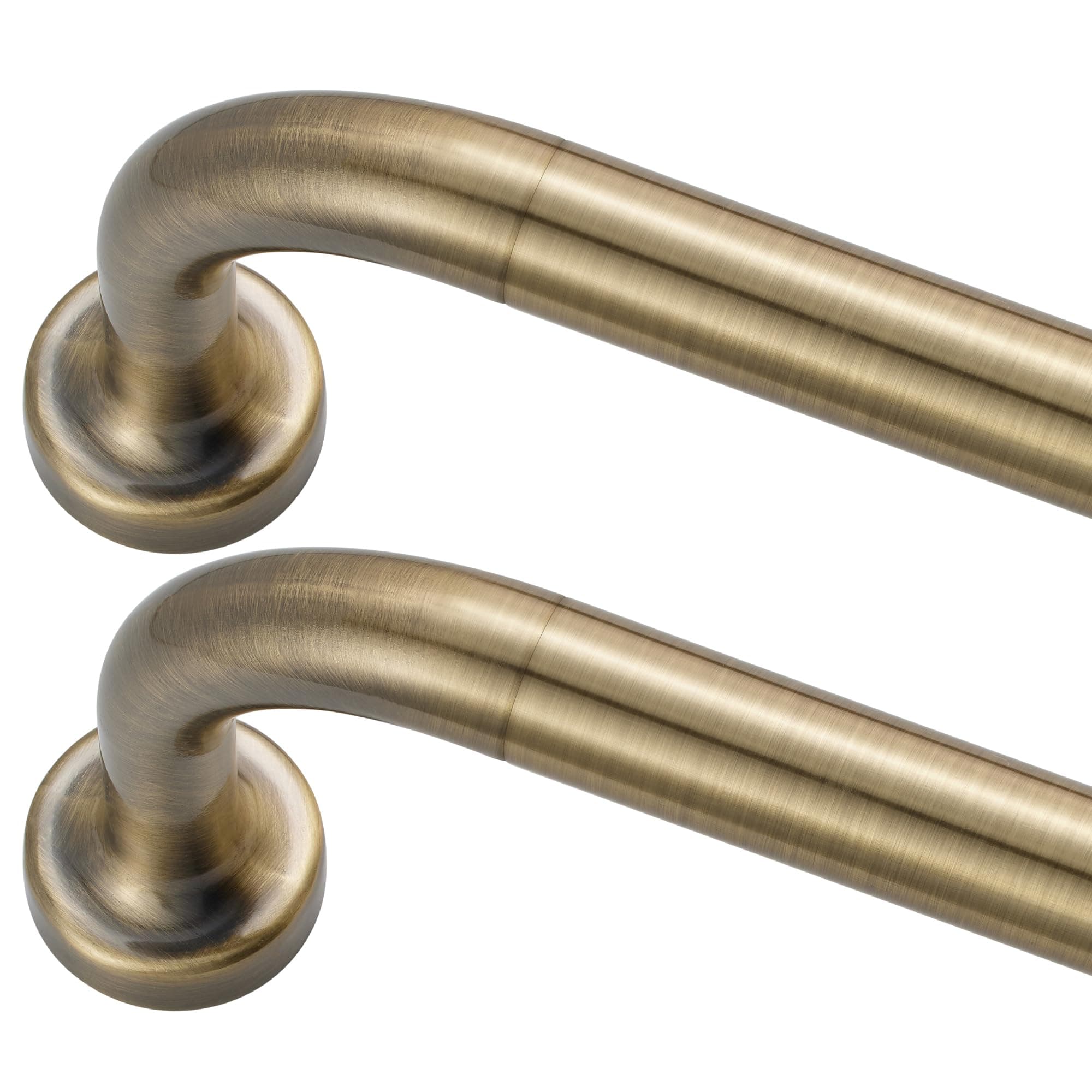 Antique Bronze Curtain Rods 2 Pack,1 Inch Disc Curtain Rods for Windows 66 to 120",Blackout Wrap Around Curtain Rod with Aluminum Finials and Brackets,No Screw Disassembly Adjustable Curtain Rod