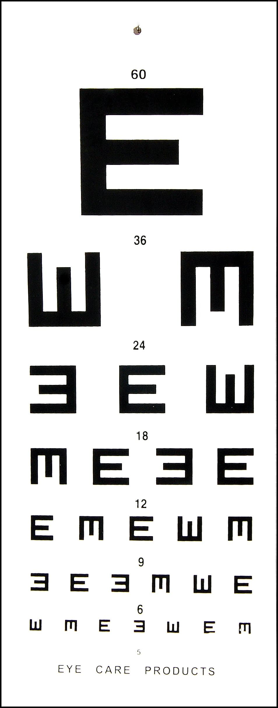 Eye Distance Vision Chart 'E'