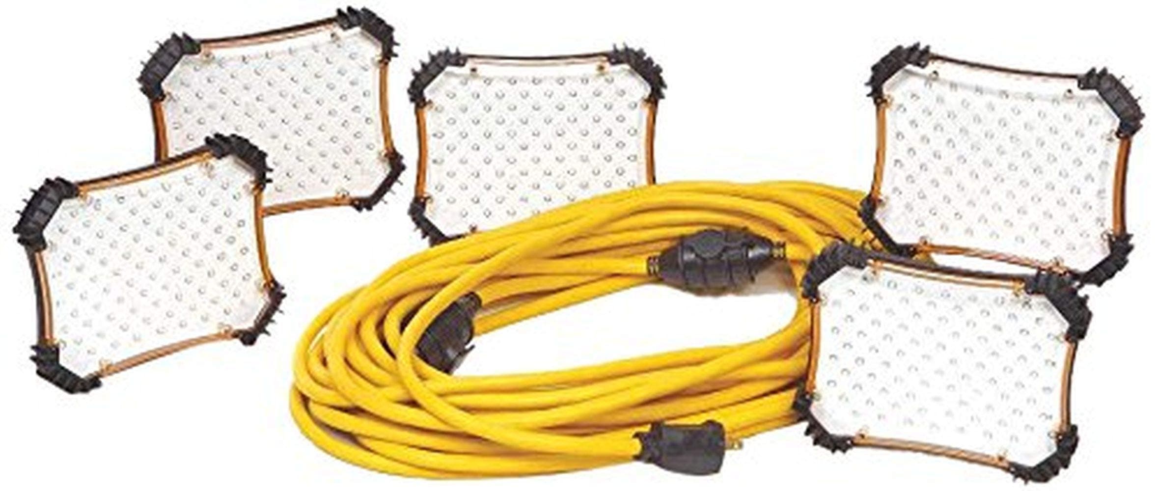 CEP Construction Electrical Products97135 LED Construction String Lights w/Slide Lock Connection — 50 Feet Portable Temporary Jobsite Work Lighting