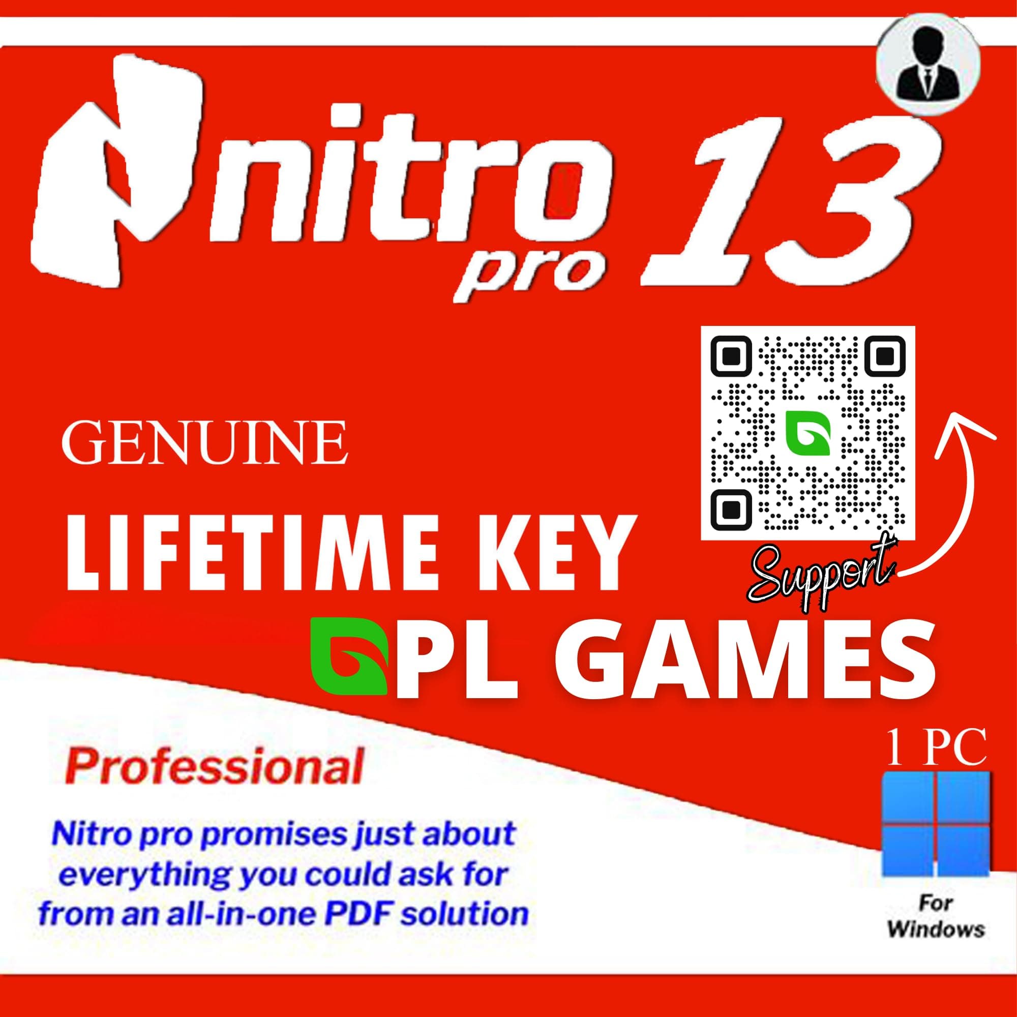 - JaxKing Nitro PDF 13 Pro Genuine PDF Editing Software (Lifetime / 1 PC) (Instant Delivery)