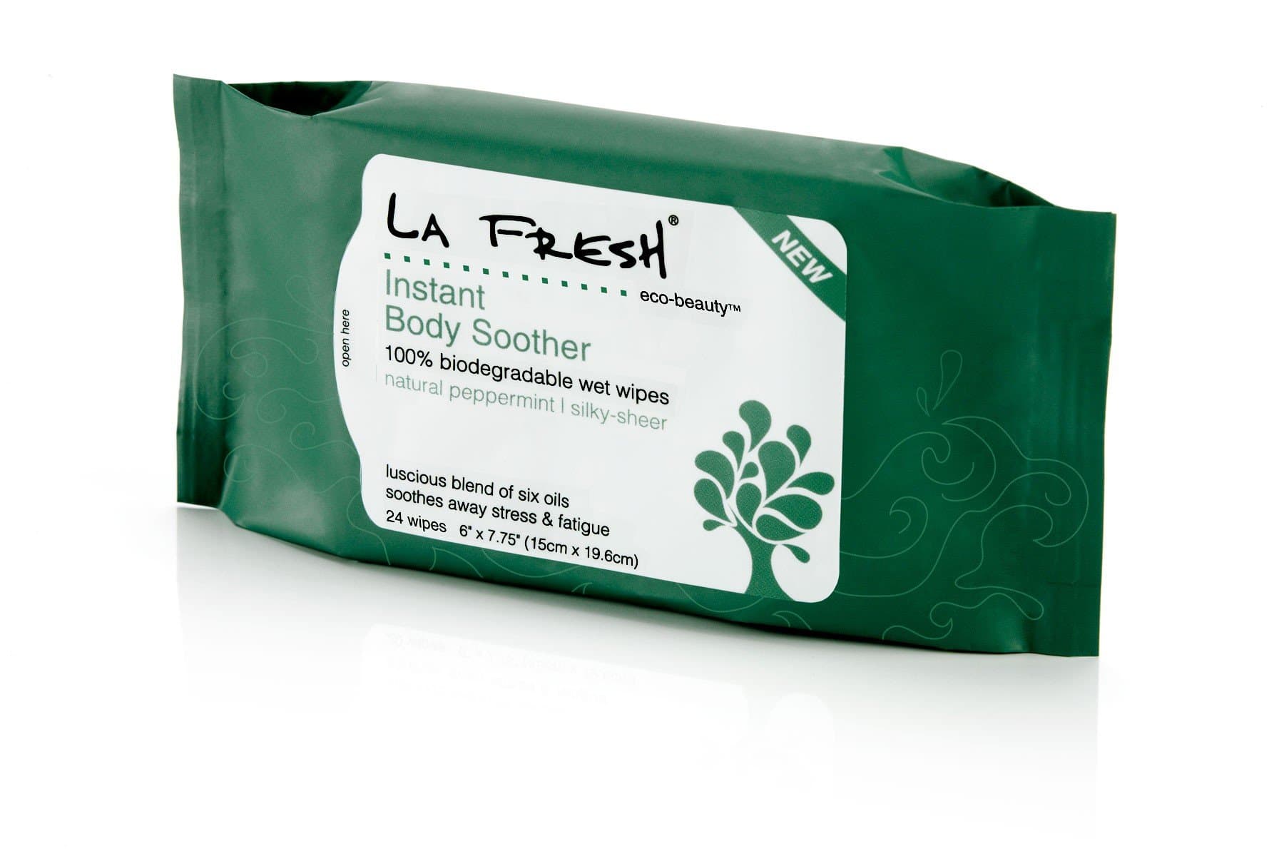 La Fresh Eco Beauty Instant Body Soother Wipes Flow Pack, 24 Count