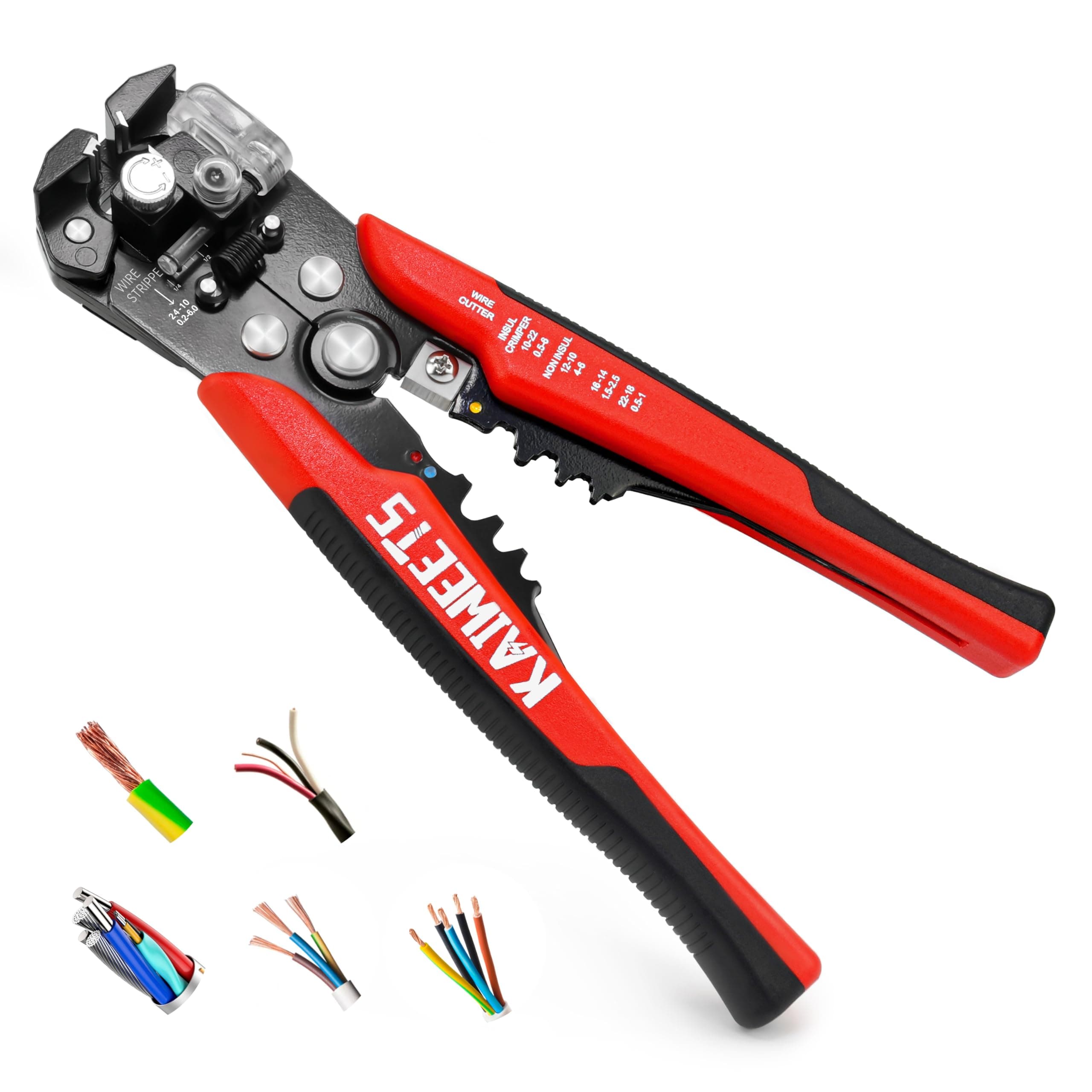 - Self Adjusting Wire Stripper - 3 in 1 Heavy Duty Automatic Wire Stripping Tool | 10-24 AWG Wire Cutter for Electrical Cable Cutting, Crimping Tool