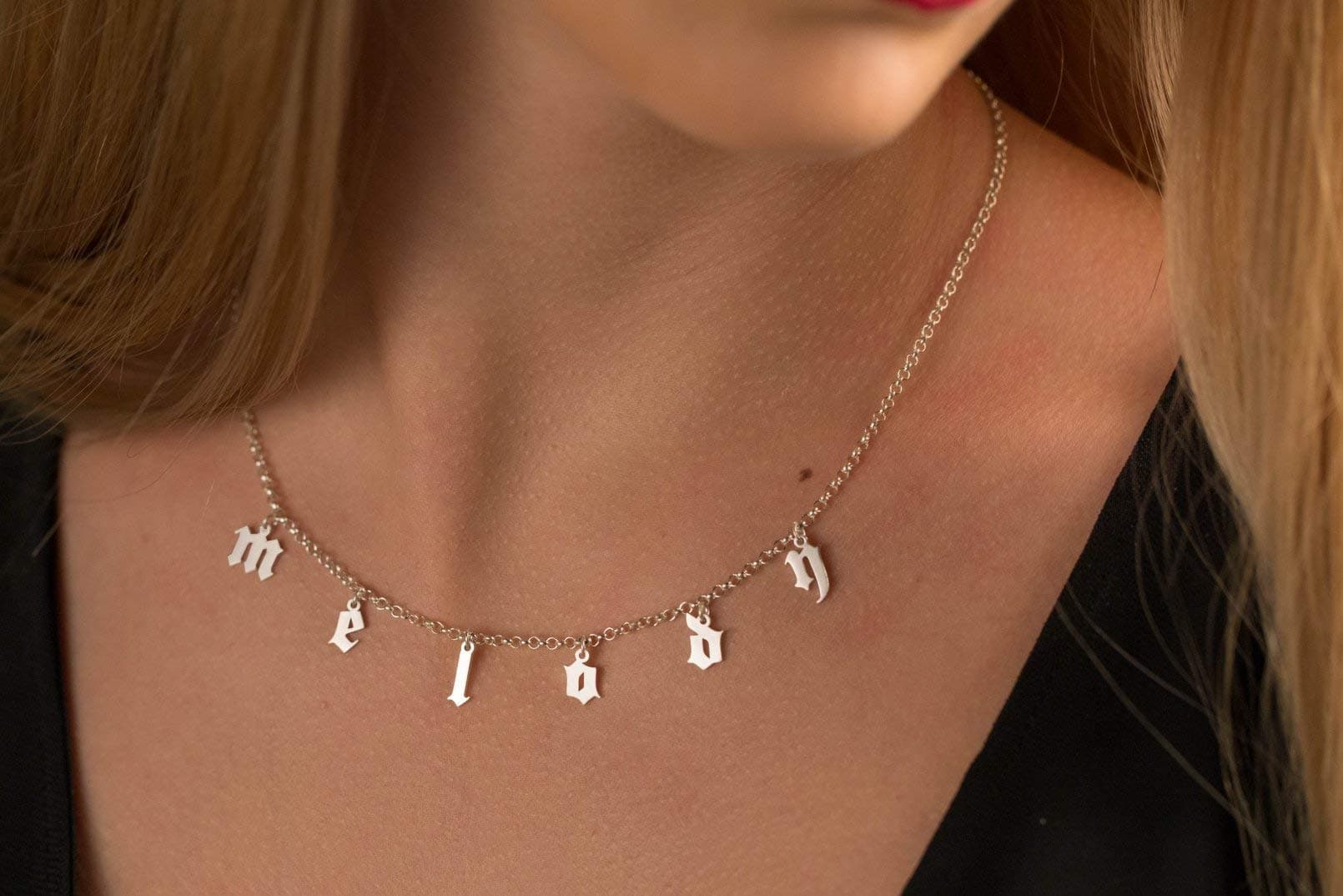 Gothic Choker Necklace - Personalized Choker Necklace - Name Choker Necklace - Gothic Necklace - Name Plate Choker - Mothers Day Gift