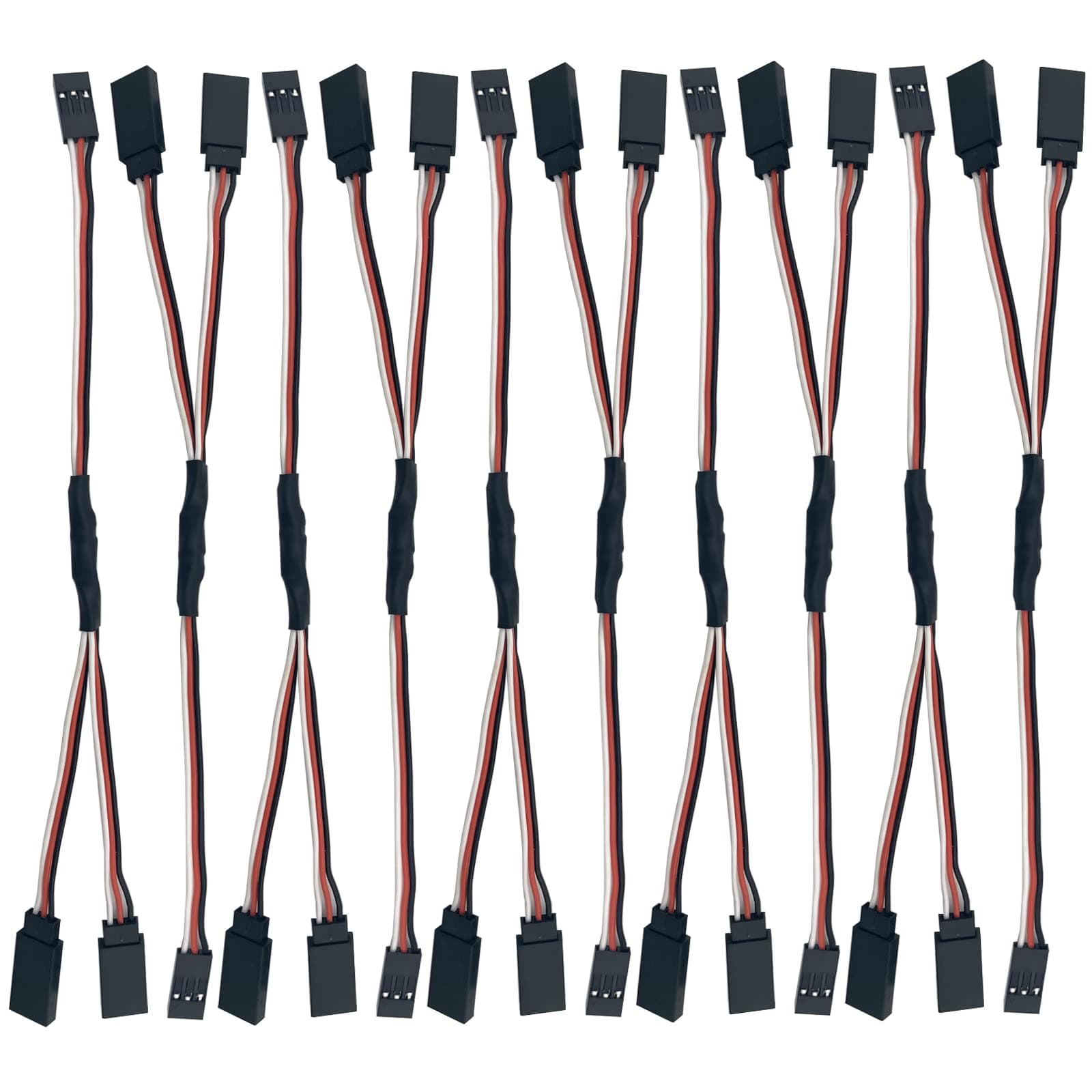 JR Servo Extension Cable Y Cables Y Harness Servo Extension Wire Lead for RC Cars Trucks Airplanes Servo Receiver Connection (1 Male to 2 Female)