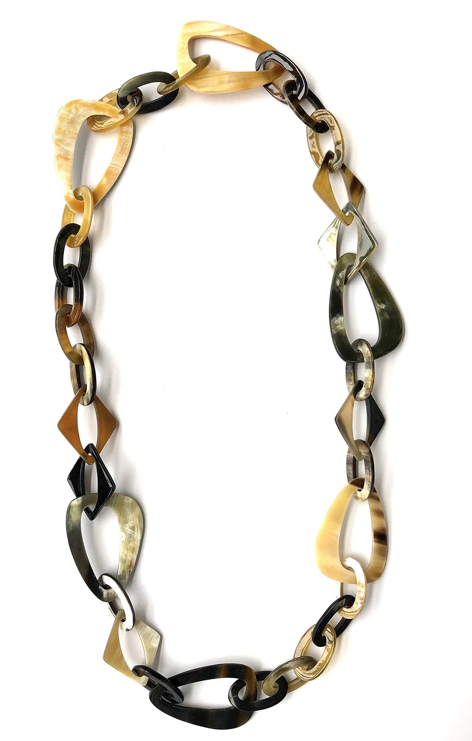 Natural Buffalo Horn Link Necklace 36" (10020BG)