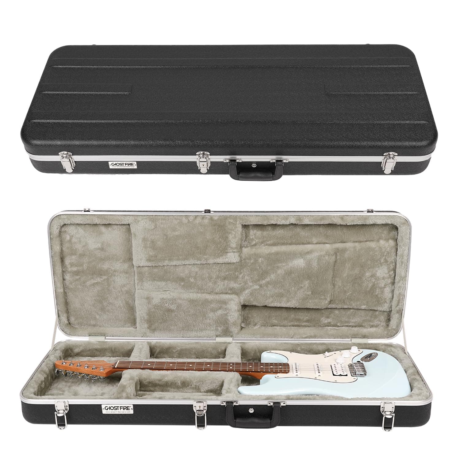 GHOSTFIRE Hard-Shell Electric Guitars Case Super thick ABS Molded Case fit ST/TL (Electric Guitar)