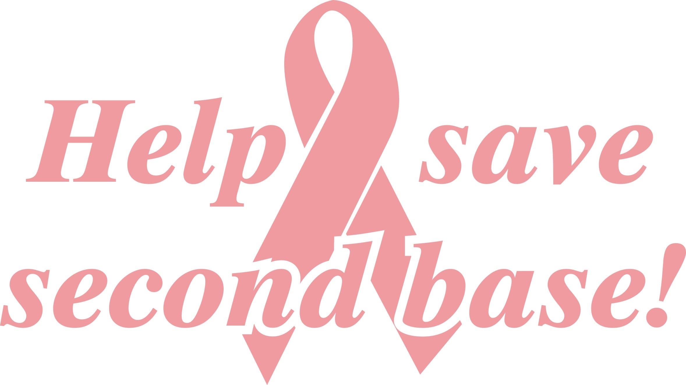 Save Second Base Pink Breast Cancer Decal Car Sticker