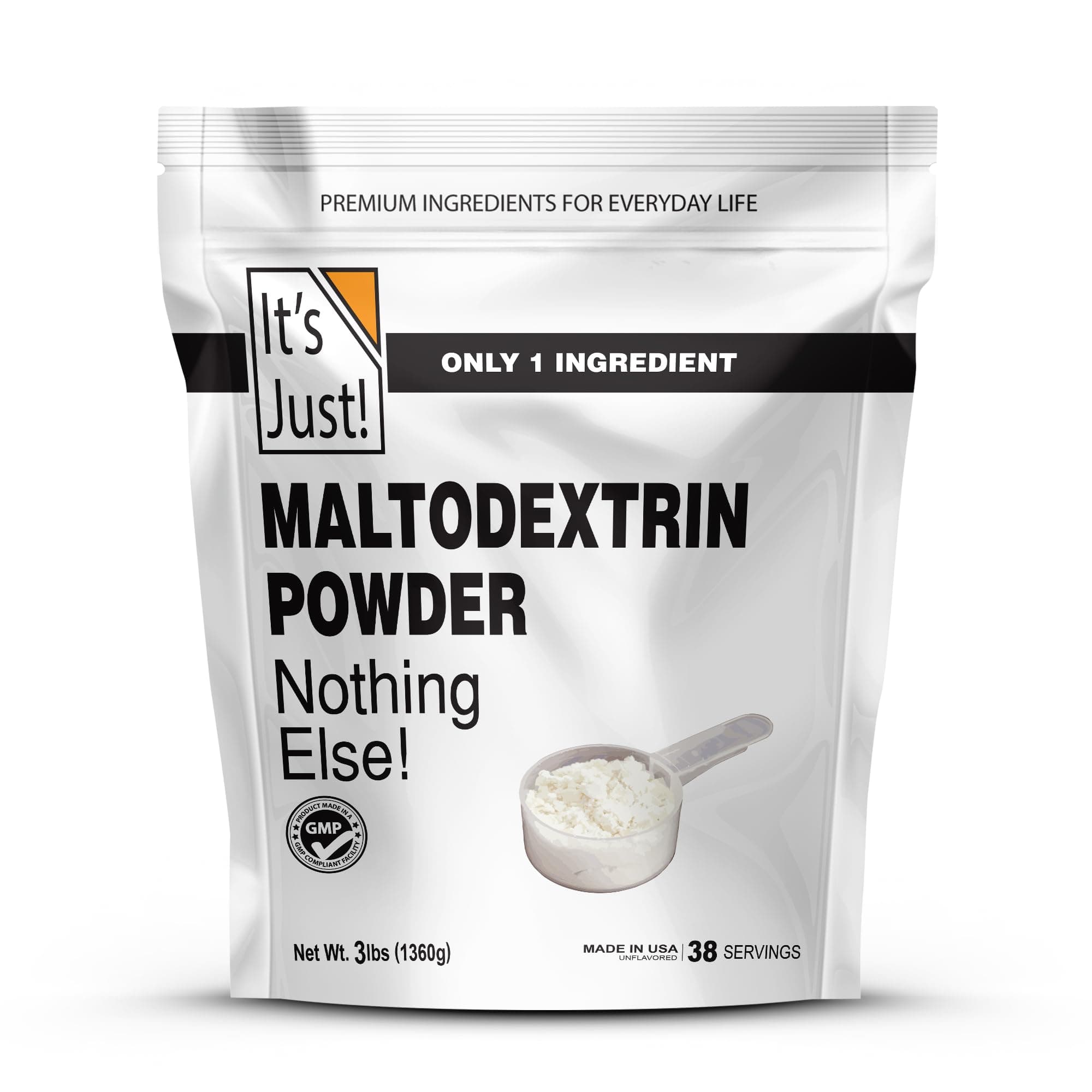 Mass Gainer Powder, 100% Maltodextrin (Complex Carbohydrates), Sustained Energy, Rapid Absorption, Non-GMO, Easily Add to Any Protein Shake, 3lbs / 38 Servings