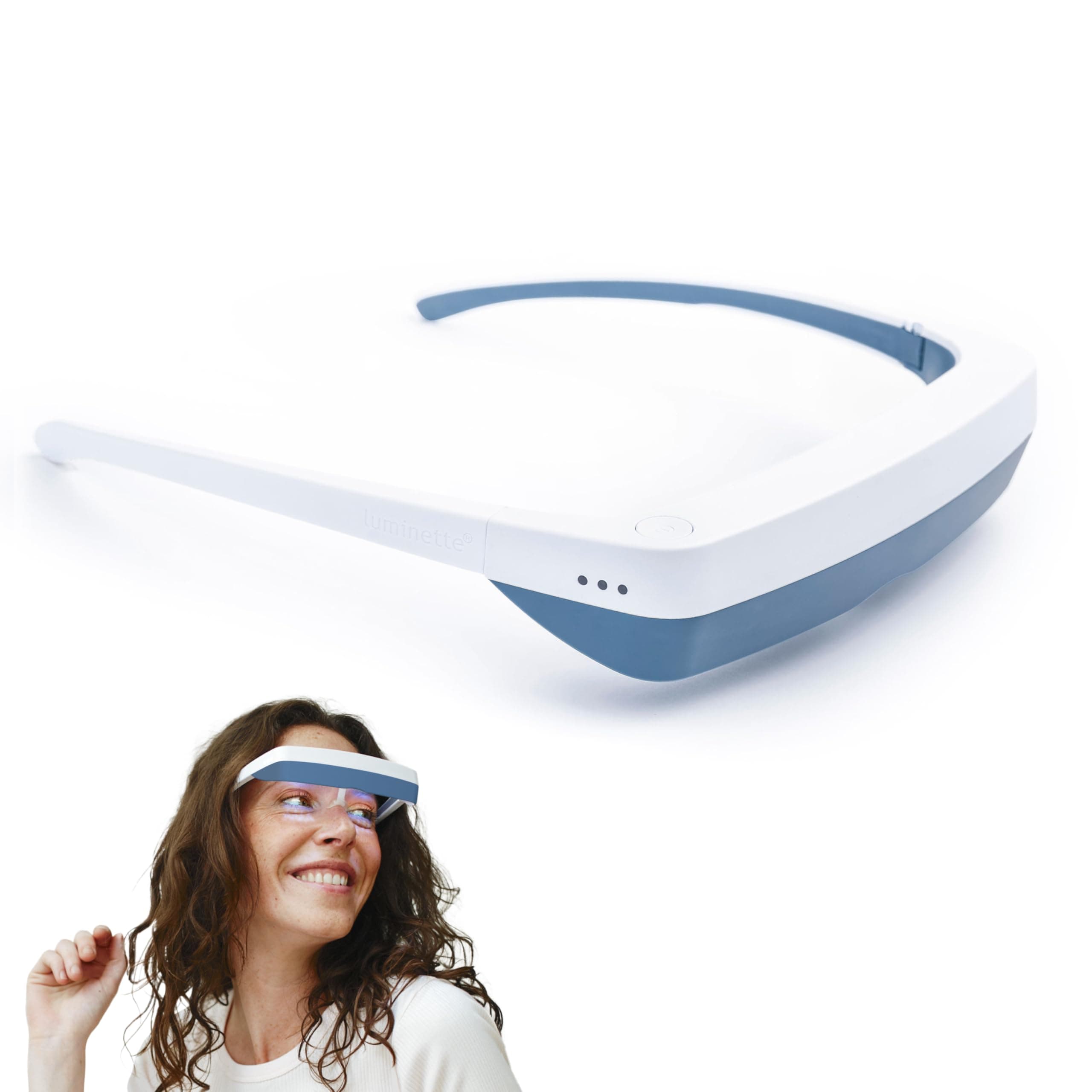 Luminette 3 Light Therapy Glasses - Wearable Light Therapy Lamp - Natural Relief for Sleep Problems, Seasonal Mood Disorders & Jet lag - Portable Daylight Lamp - 300,000 Satisfied Users (Blue)