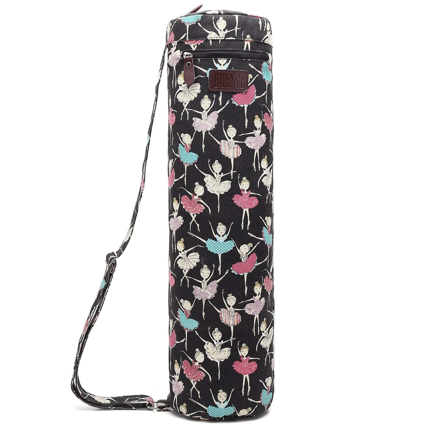 Boence Yoga Mat Bag, Full Zip Exercise Yoga Mat Carry Bag with Sturdy Canvas, Smooth Zippers, Adjustable Strap, Large Functional Storage Pockets - Fits Most Size Mats