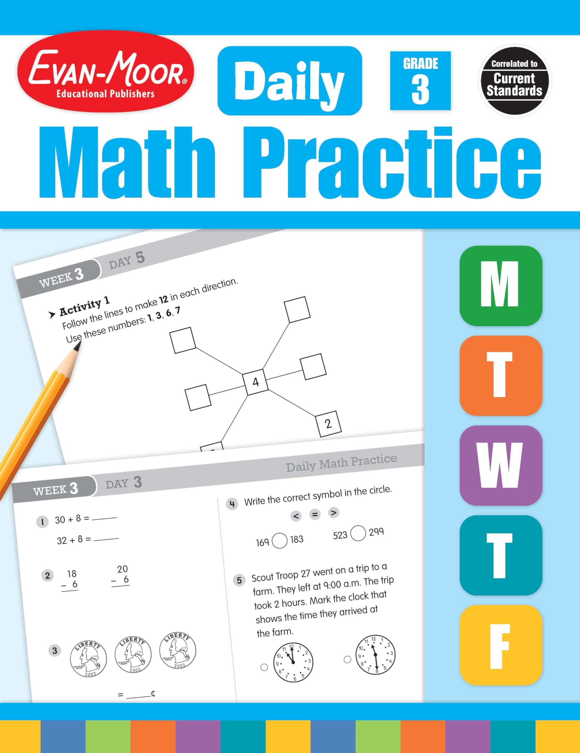 Evan-Moor Daily Math Practice, Grade 3 (Daily Math Practice Books)