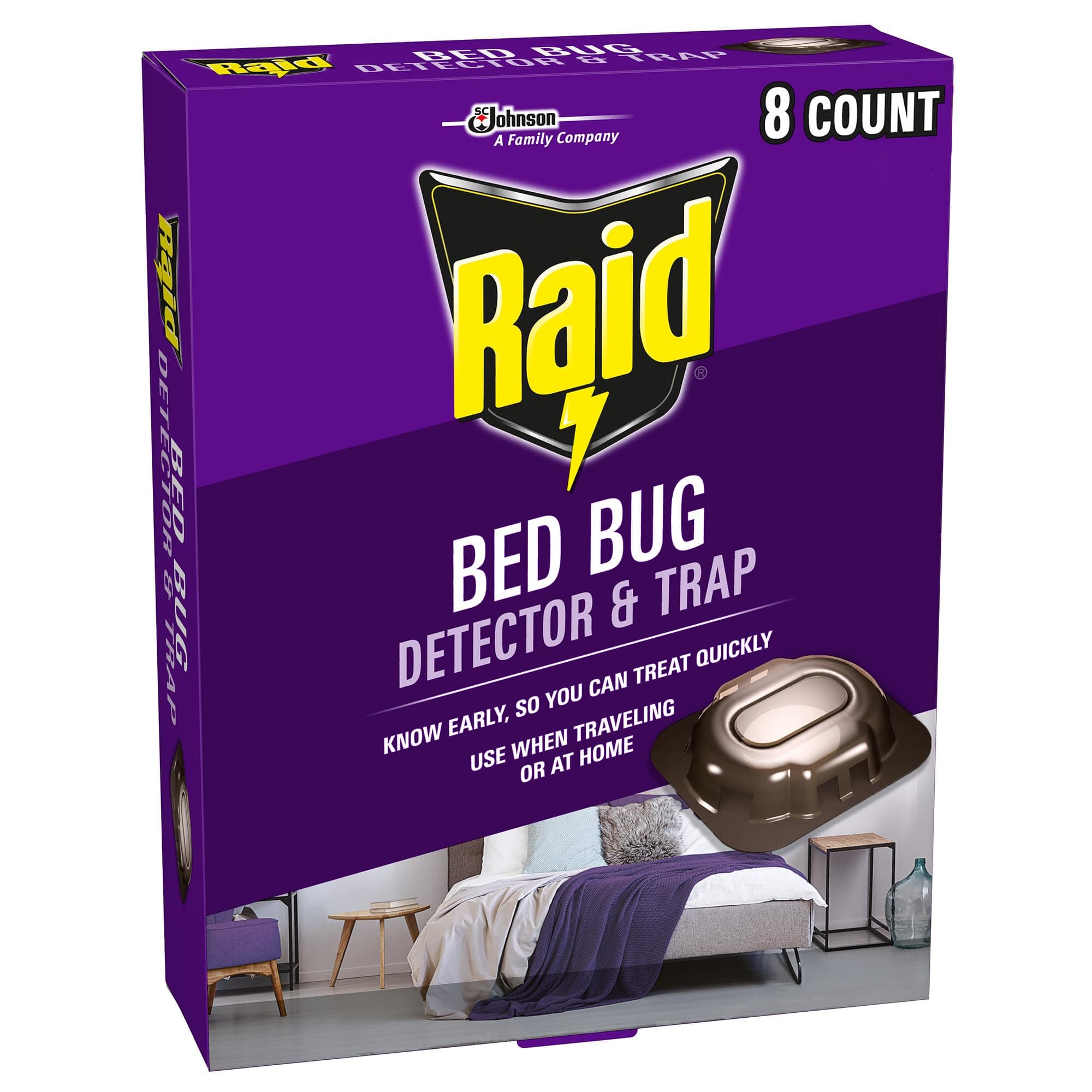 Bed Bug Detector & Trap Early Detection and Monitoring for Home or Travel 8 Count (Pack of 1)
