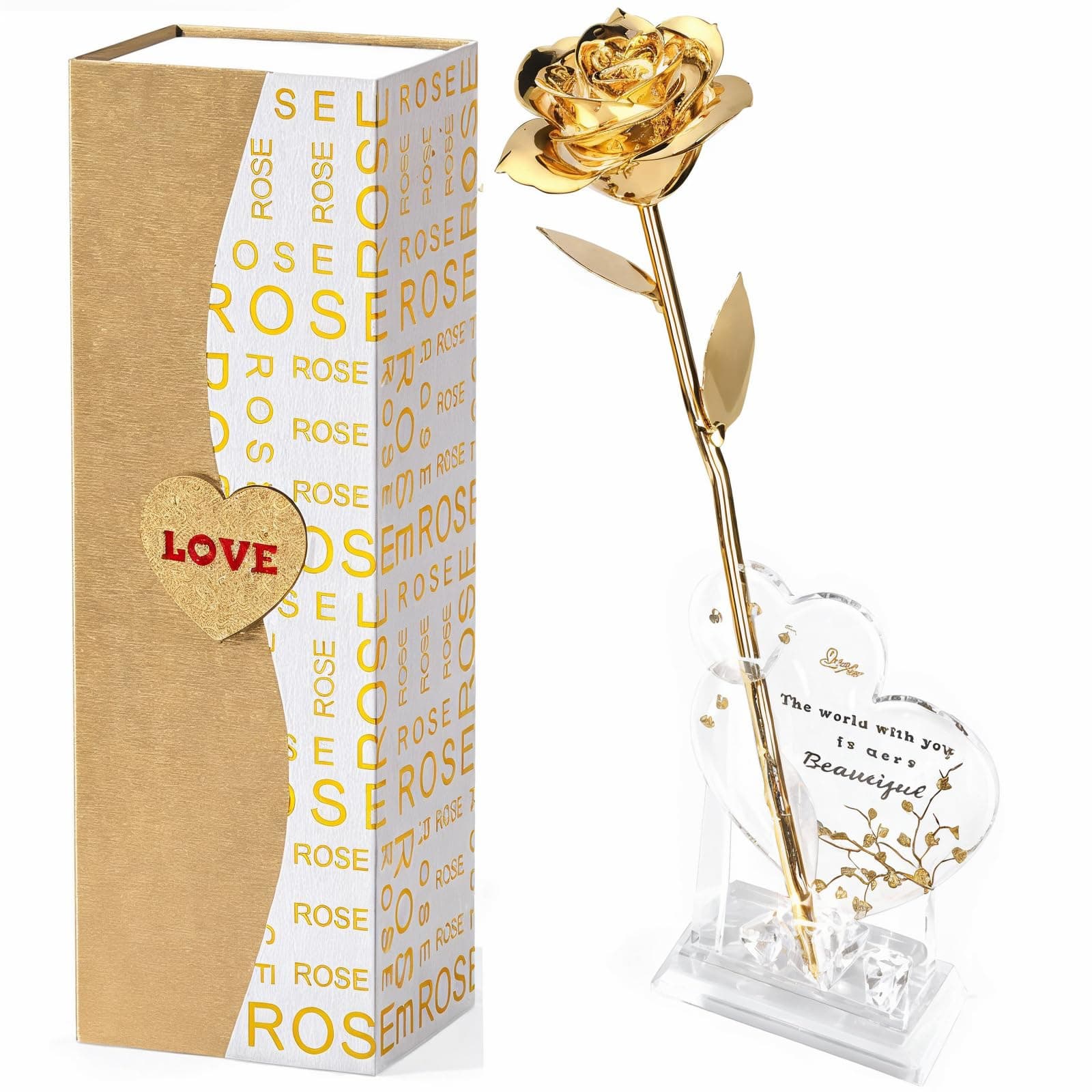 - Mikasol Gold Dipped Real 24K Gold Rose, 1 Pack Infinity Flower Decor Hand Dipped in 24K Romantic Rose Gifts for Women in Her Wife Girlfriend Birthday Anniversary Valentines Mothers Day Christmas