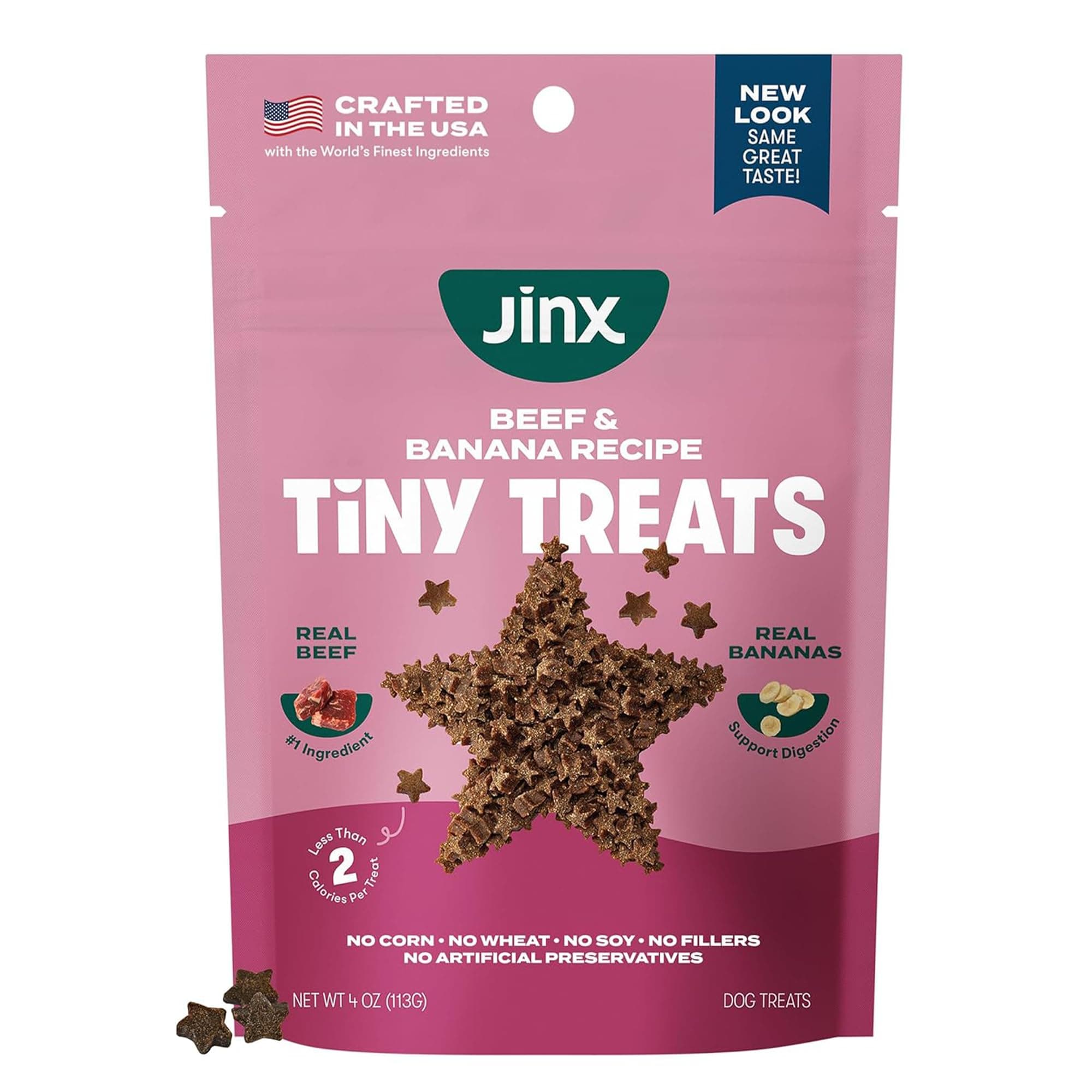 Jinx Beef Dog Training Treats - Healthy All-Natural Mini Bite-Sized Dog Treats for Training with Grass-Fed Beef - Pet Products for All Dogs (Puppies, Adults & Seniors) - 4oz