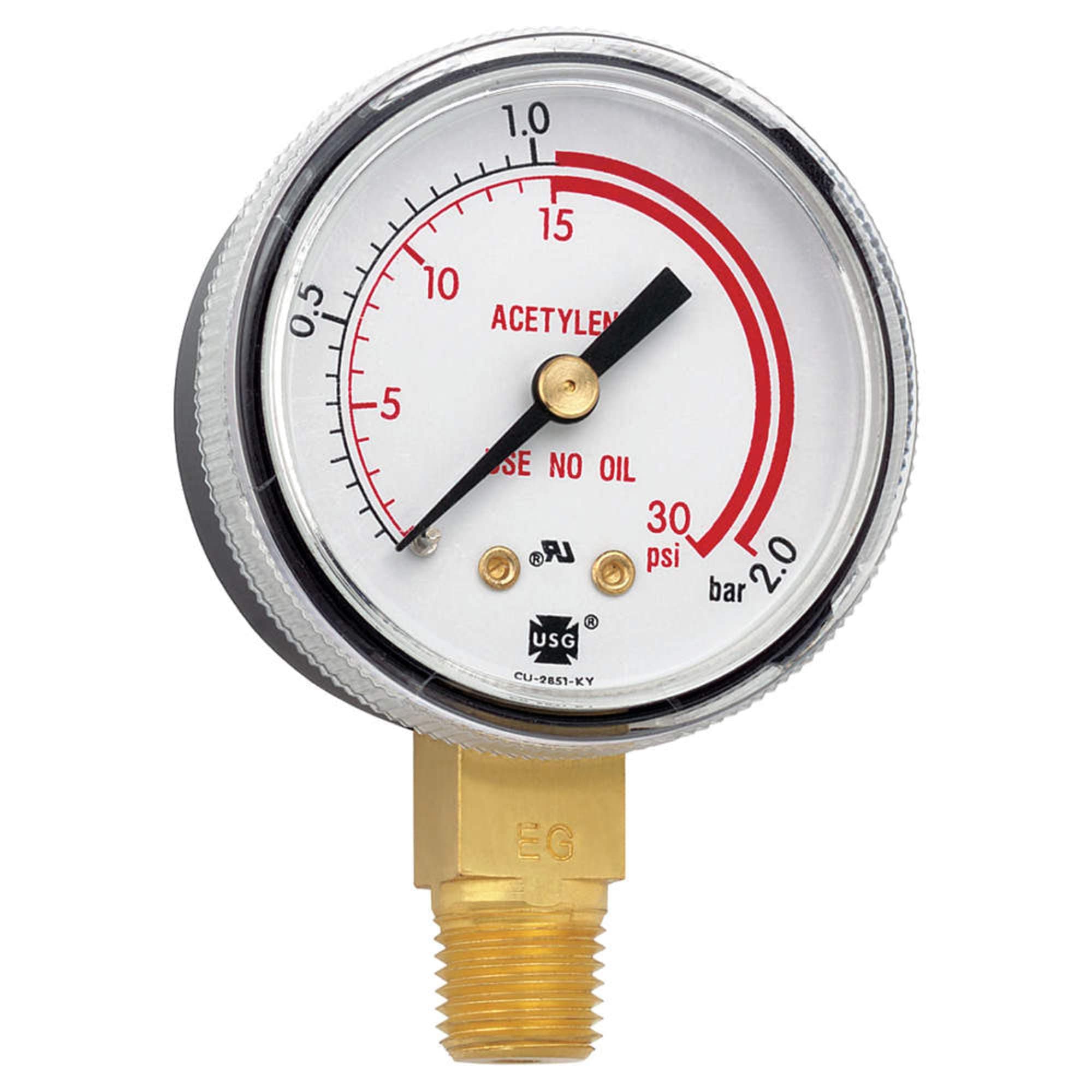 Miller Electric Pressure Gauge,0 to 600 psi, 0 to 40 Bar (GA142-03)