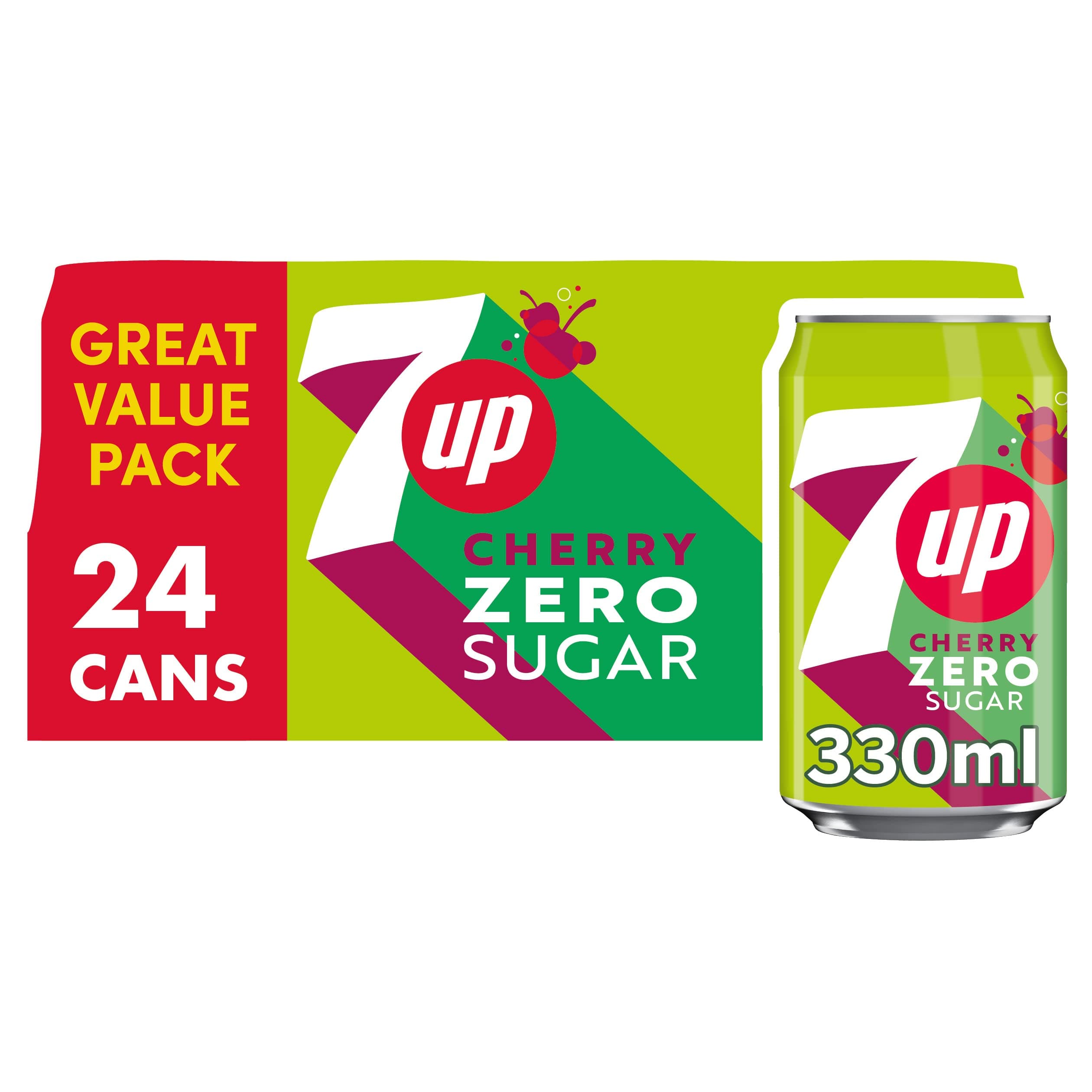 7UP Cherry Zero Sugar 24 x 330ml