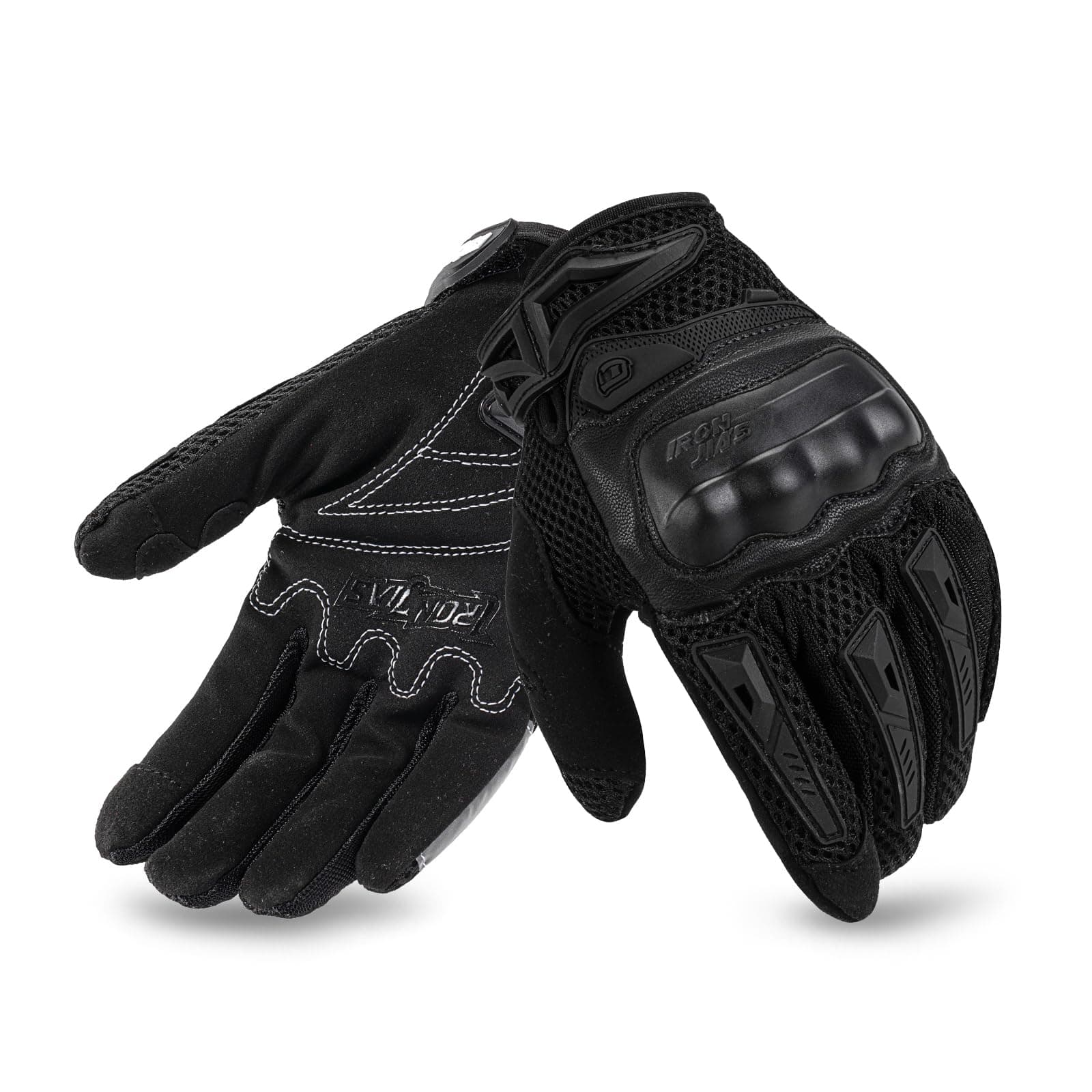 Motorcycle Gloves for Men and Women - Motorbike Powersports Racing Gloves with Hard Knuckle Touchscreen for BMX ATV MTB Riding (Black M)