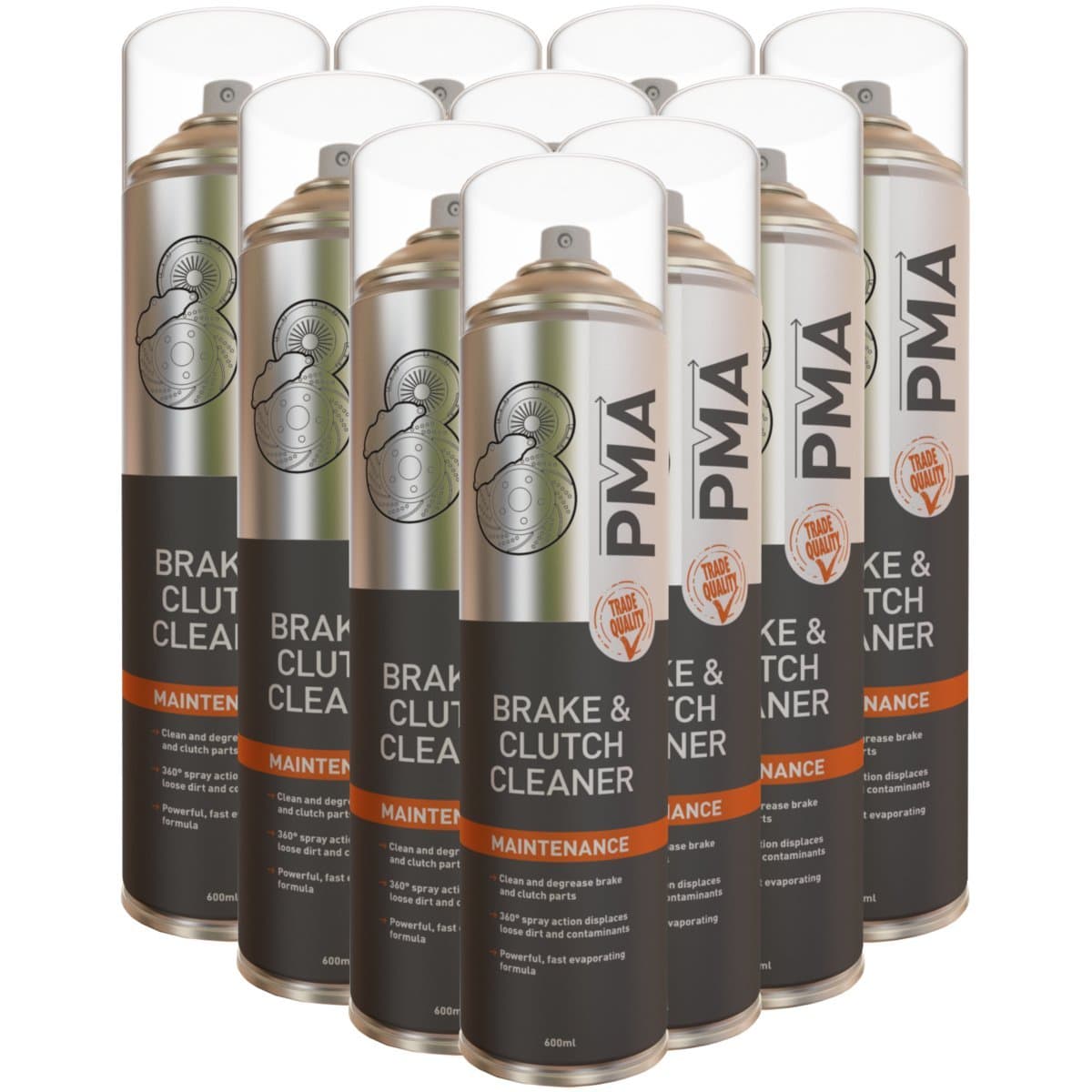(PACK OF 6) PMA Trade Quality Brake & Clutch Cleaner Large 600ml Tin - solvent cleaner degreaser