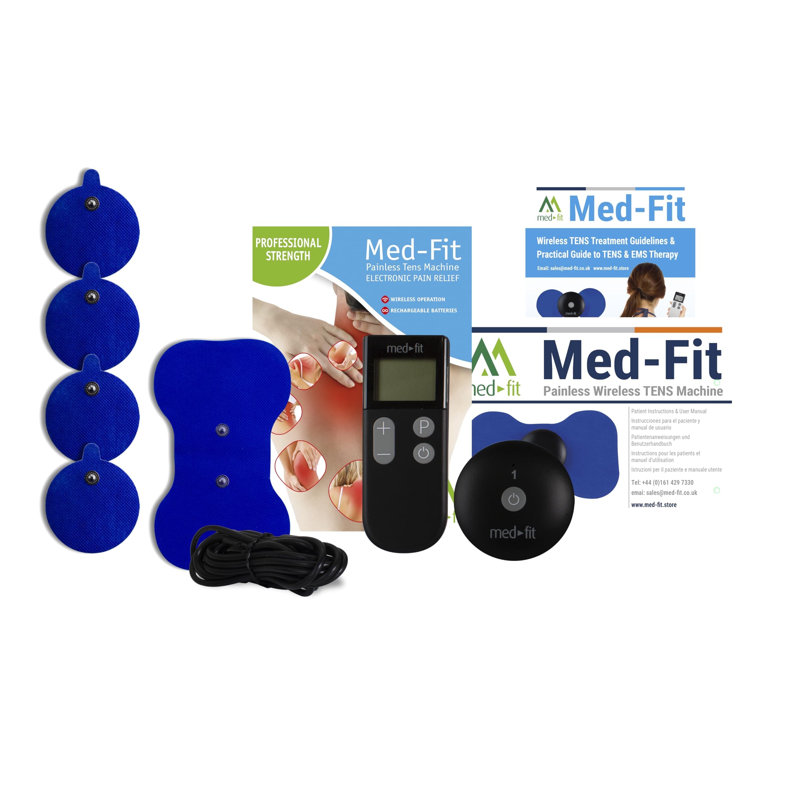 Med-Fit Wireless Rechargeable TENS Machine, Does not Require Leads, The Wireless Tens Module Gives Instant and targeted Pain Relief for Back, Neck, Shoulder, Sciatica, Endometriosis, Period Pain