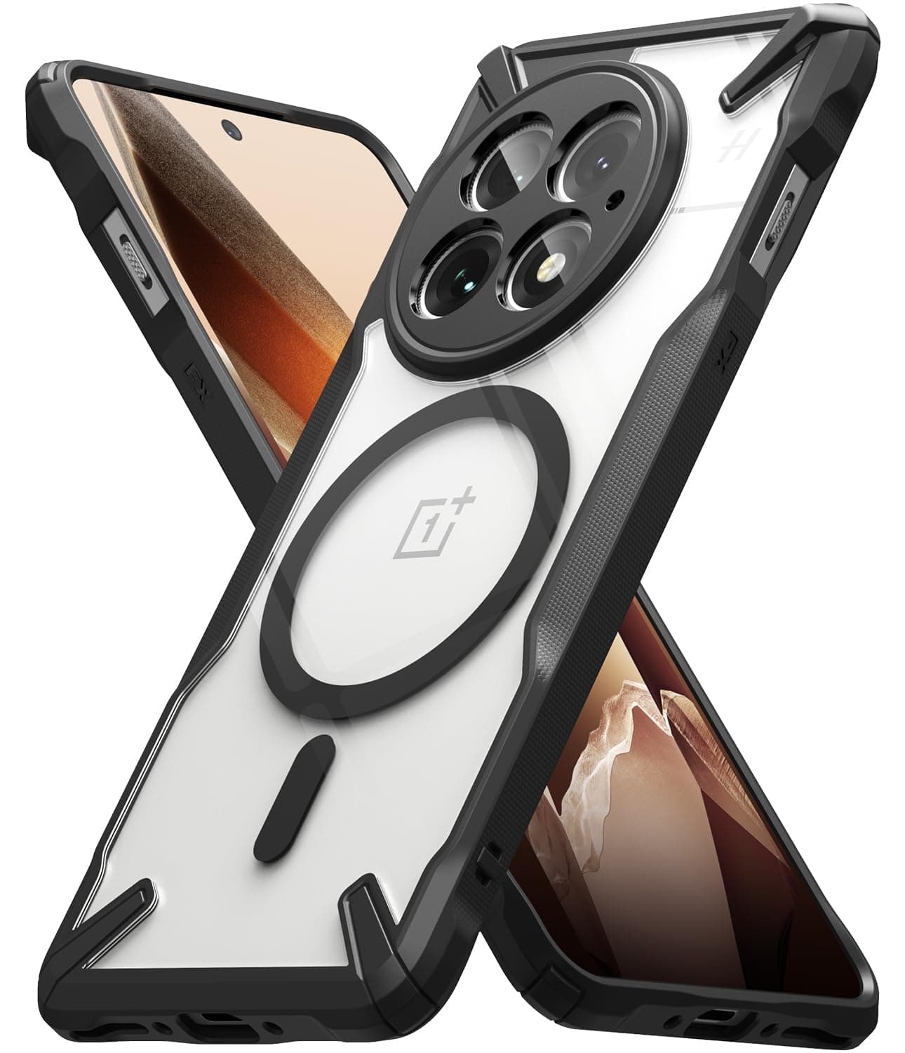 [Ringke] OnePlus 13 Case FUSION-X PC + TPU Yellowing Resistant Fall Prevention Shock Resistant Anti-slip US Military MIL Standard Equipped with Magnet OnePlus 13 Smartphone Case Smartphone Cover (with