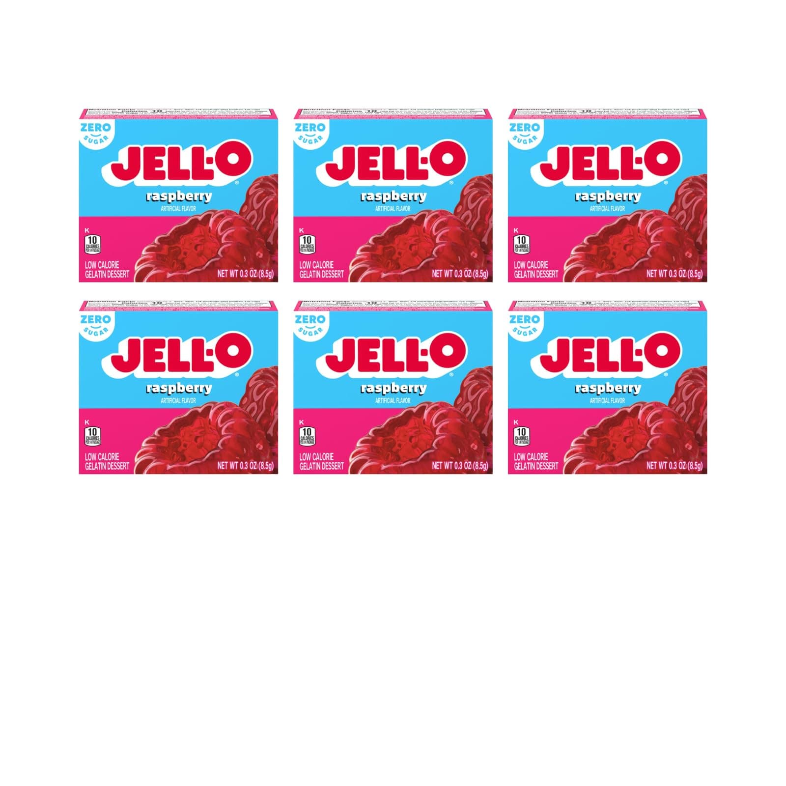 Jell-O Sugar-Free Gelatin Dessert Raspberry/0.3-Ounce Boxes (Pack of 6)