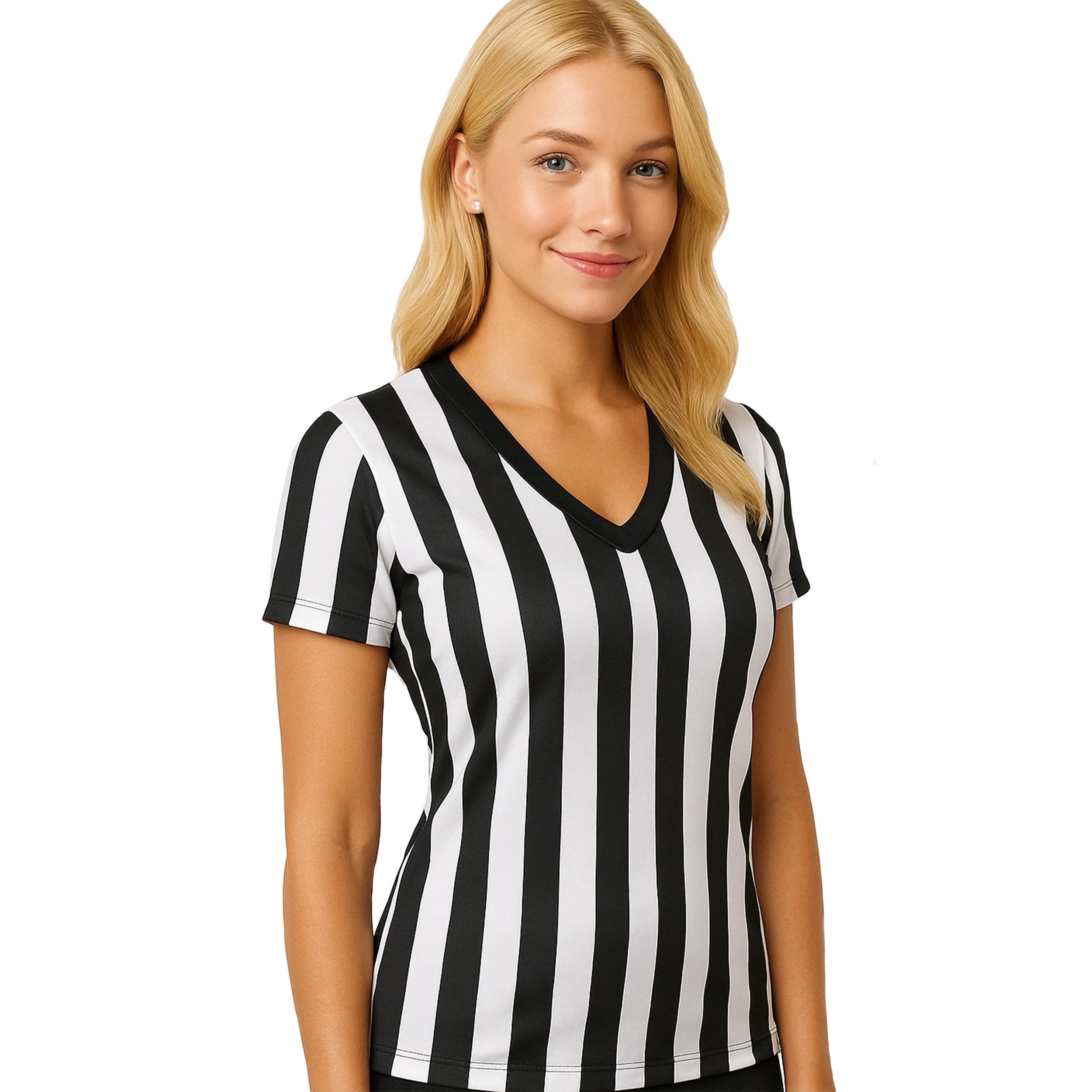 Murray Sporting Goods Women's Referee Shirt | Women's V-Neck Officials Jersey, Halloween Costume, or Waitress Uniform