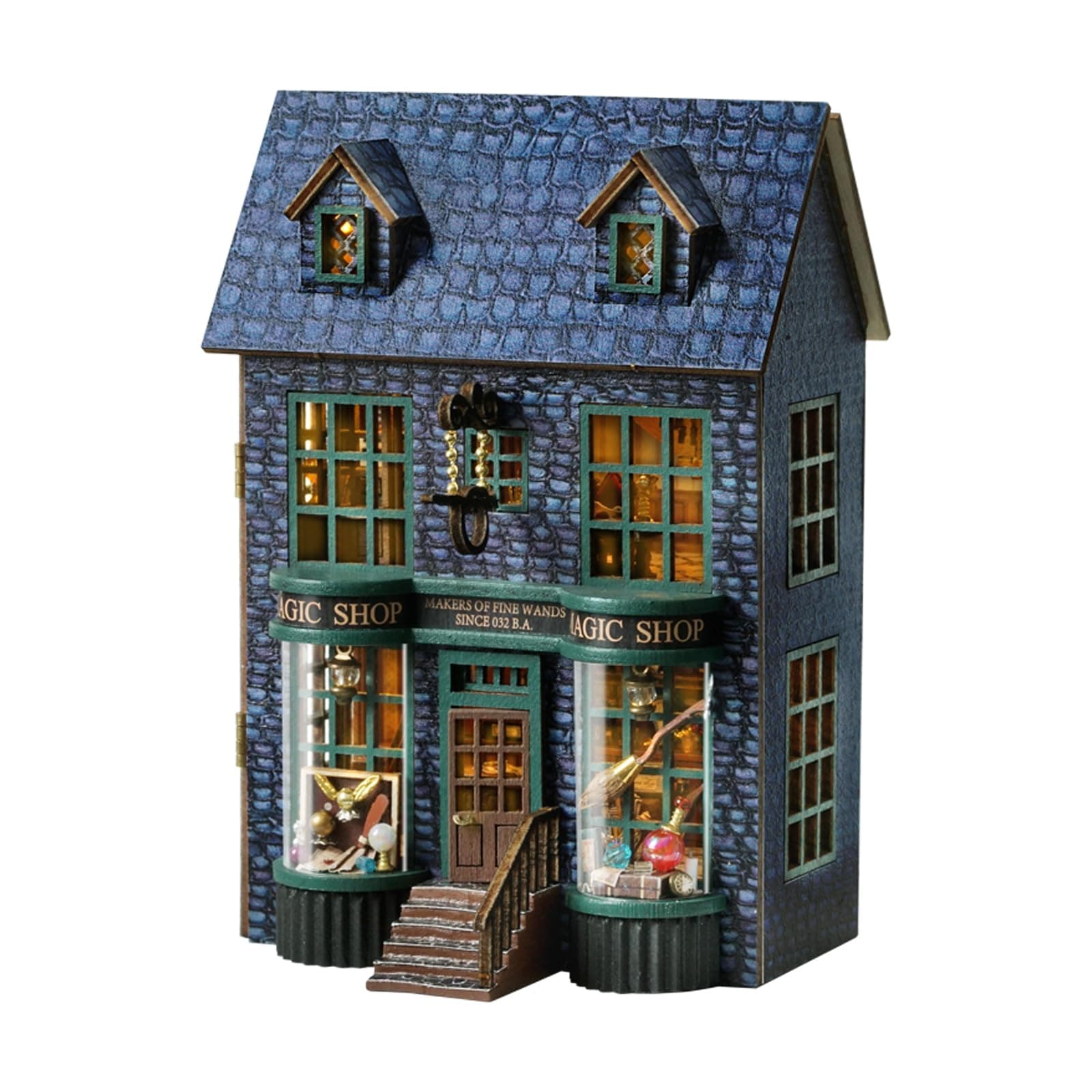 Flever Dollhouse Miniature DIY House Kit Creative Room with Furniture for Romantic Valentine's Gift (Magic Store)