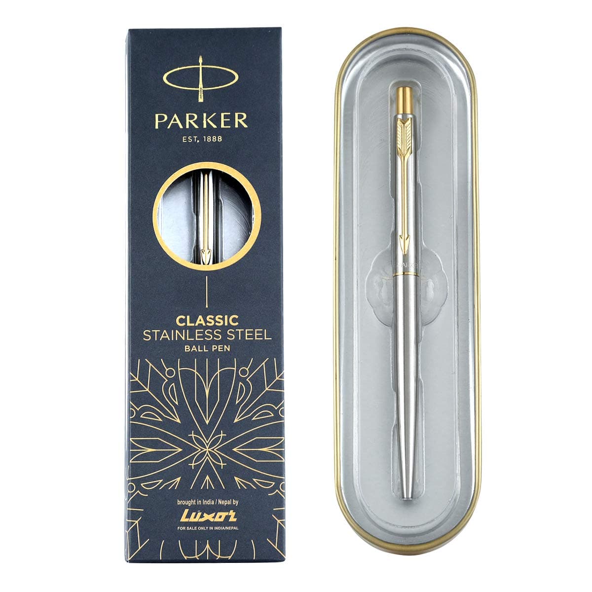 Moments Classic Gold Trim Ball Pen (Silver)