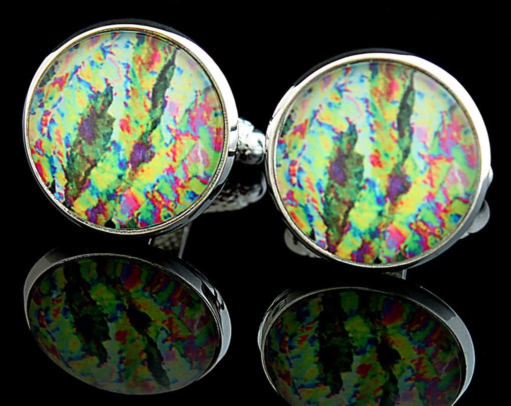 Vitamin C cufflinks - Ascorbic acid under the microscope - Science cuff links - Men's gift