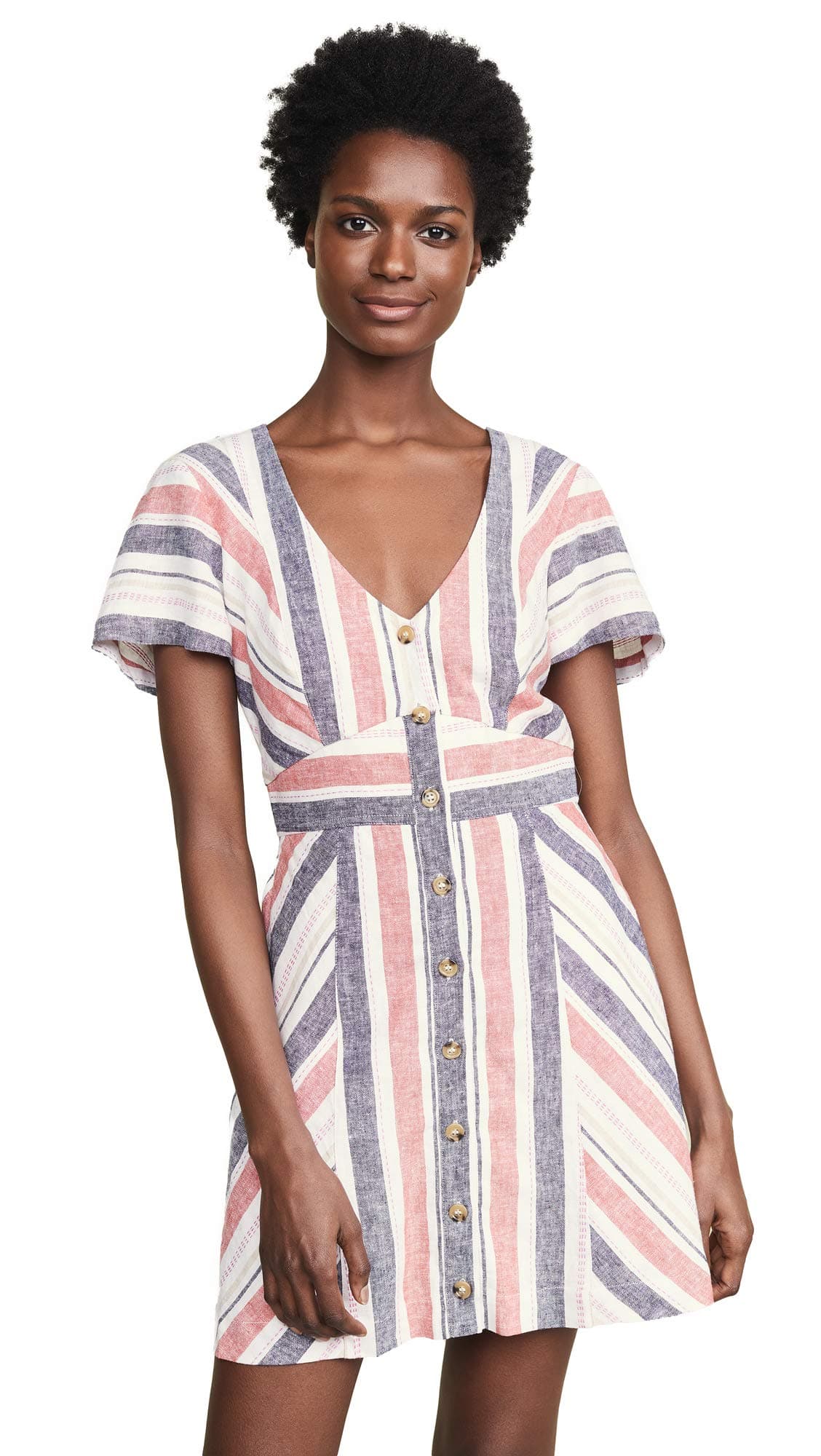 Parker womens Kacey V-Neck Linen Shift Dress Dress