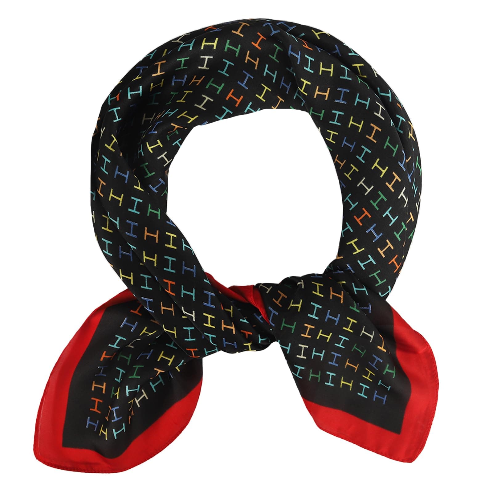 EXTREE Fashion Silky Satin Headscarf for Women Girls: Exquisite Pattern Lightweight Silk Graceful Scarfs 27.5 x 27.5 inches