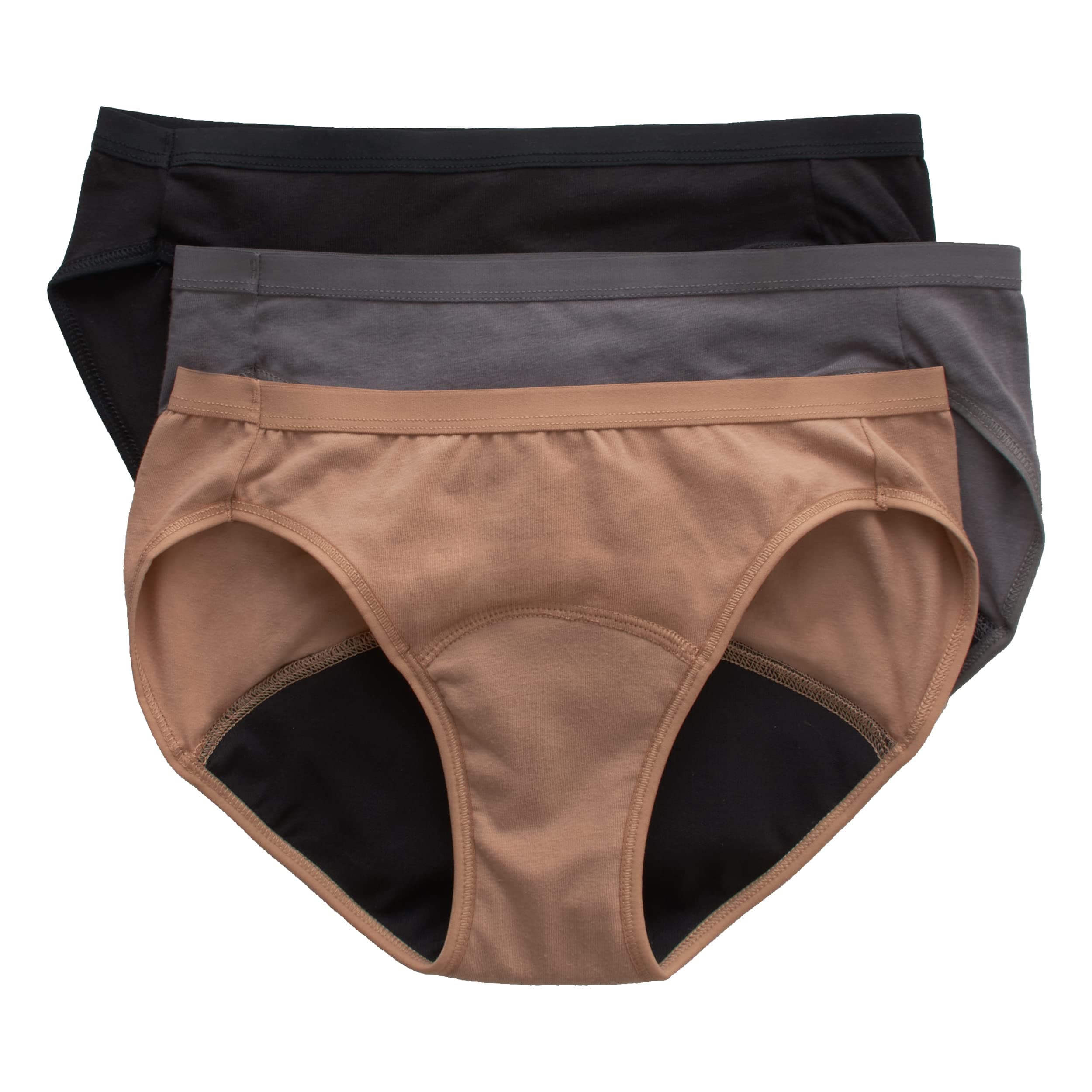 HanesWomen's Comfort, Period. Underwear, Moderate Leaks, Bikini, Boyshort Or Brief, 3-packOEKO-TEX STANDARD 100