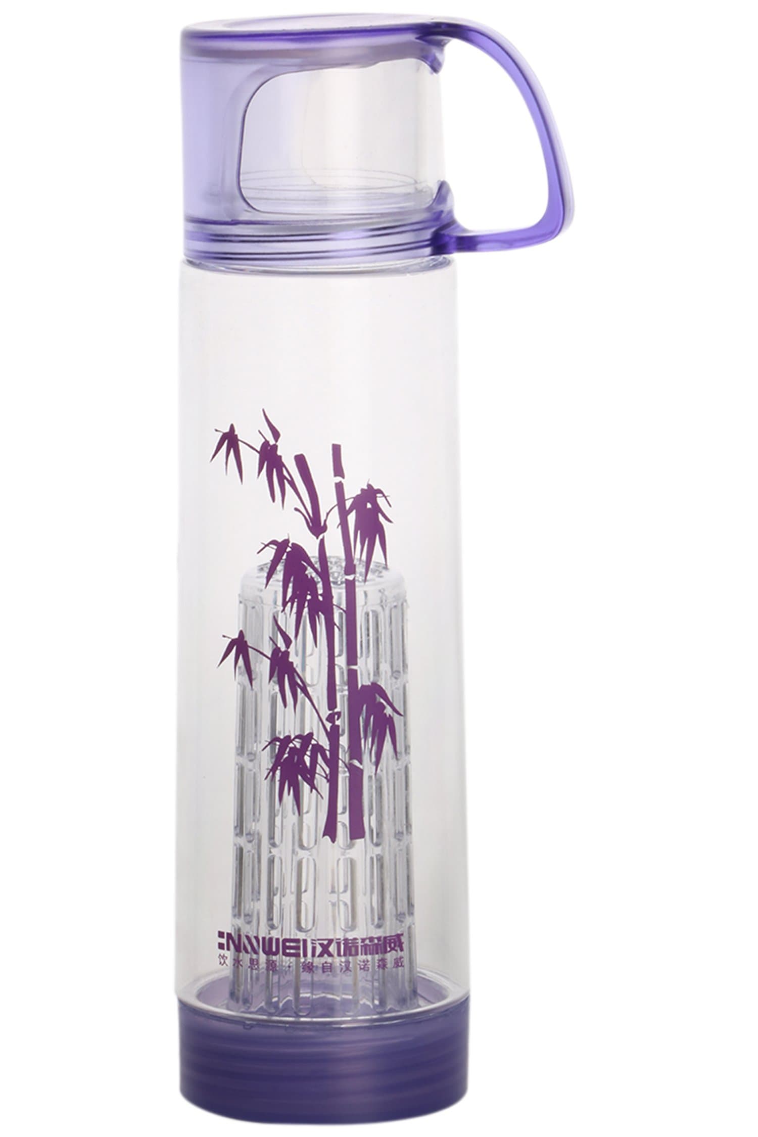 Buko Everyday Home Essentials BPA Free Fruit Infuser Bottle with Cup Handle, Blue 450m