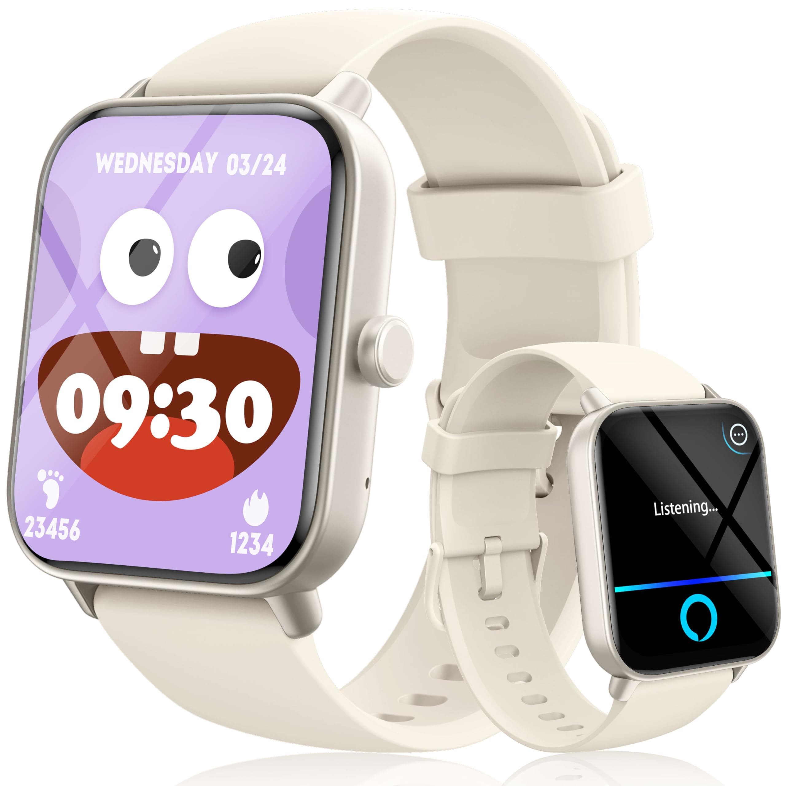 KALINCO Smart Watch for Kids Boys Girls Teens IP68 Waterproof Swimming Watch 1.8 Inch Activity Tracker Watch with 100 Sports Modes Dial/Answer Heart Rate Sleep Screen Alarm