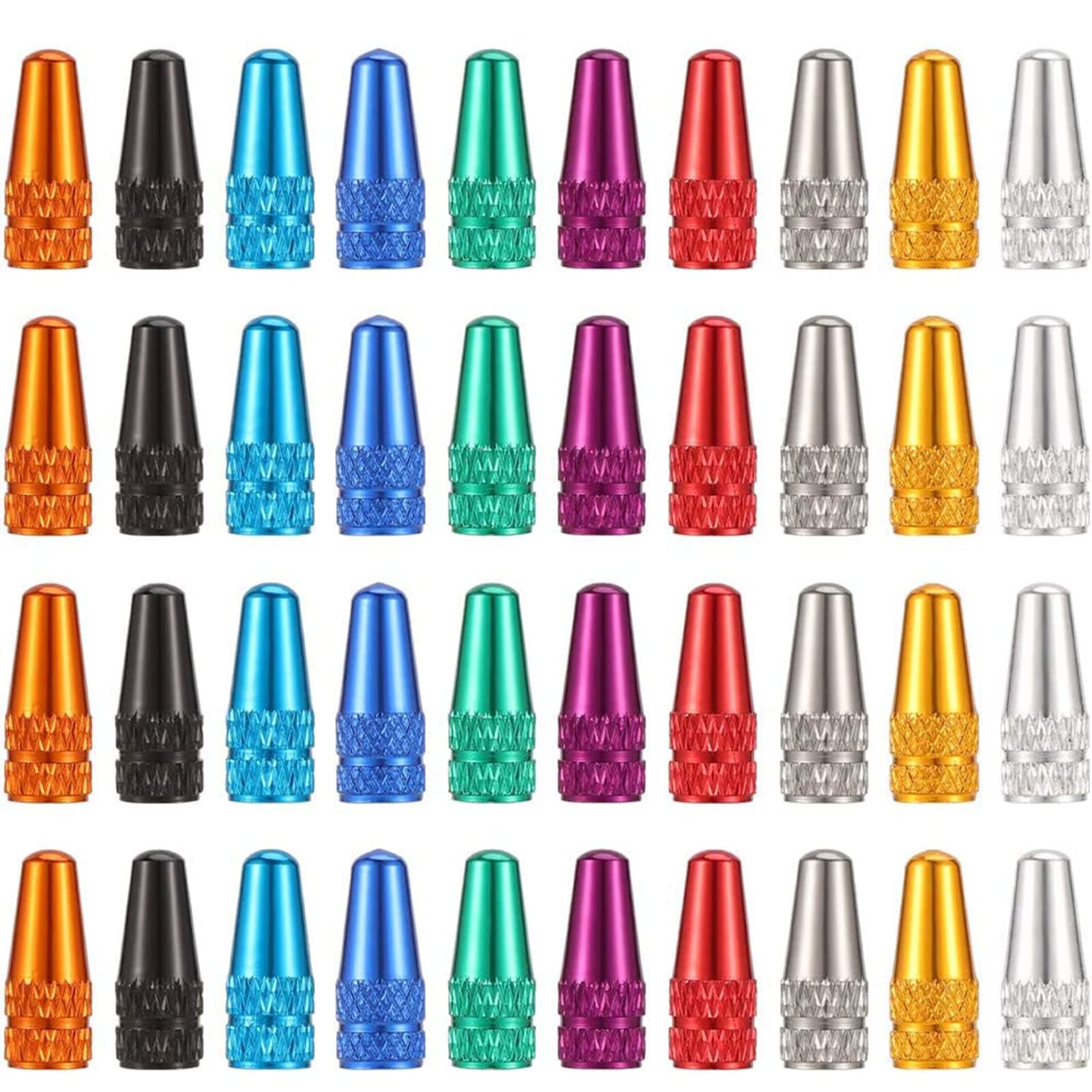 Xinzistar40 Pieces Valve Caps Bicycle French Bicycle Tyre Valve Caps Set Presta Valve Cap Aluminium Valve Dust Caps for MTB Road Bike Mountain Bike