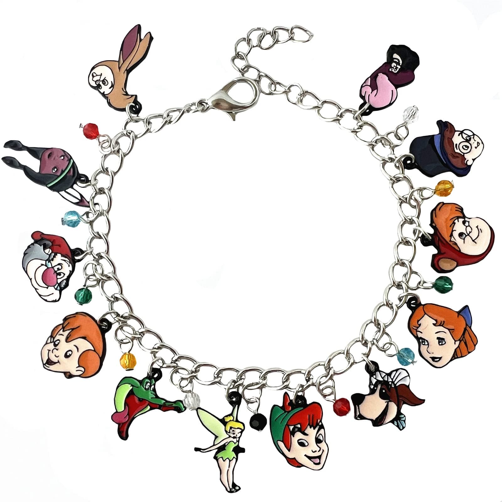 STKTFKK Petr Pan Bracelet Anime Cartoon Tnker Bell Charm Bracelet Gifts for Women girl, one size, Metal, no gemstone