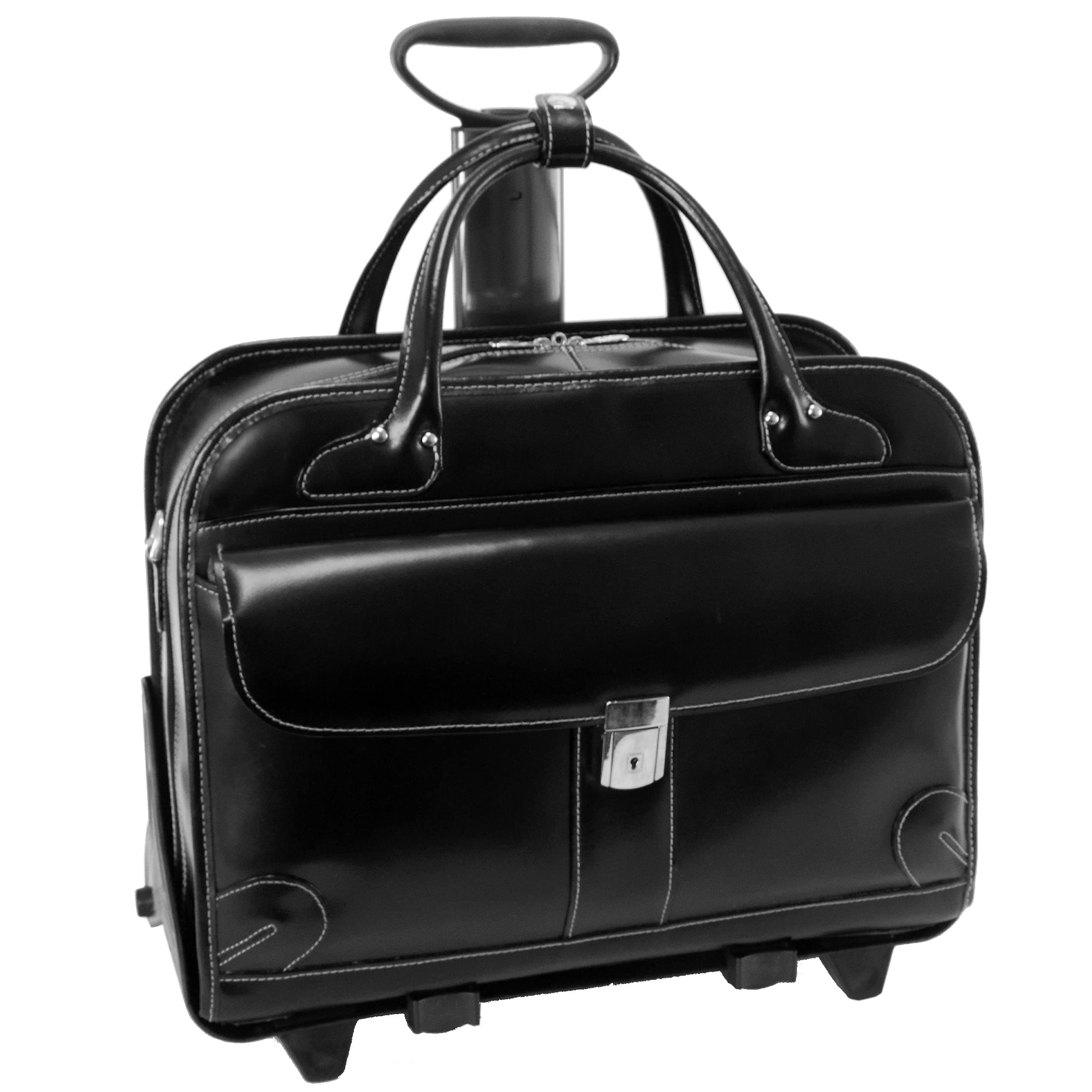 McKleinMckleinusa Checkpoint-Friendly Women Laptop Briefcase, Leather, Mid-Size, Black - Lakewood | Mcklein - 96615, 18 L X 8 75 W X 14 5 H