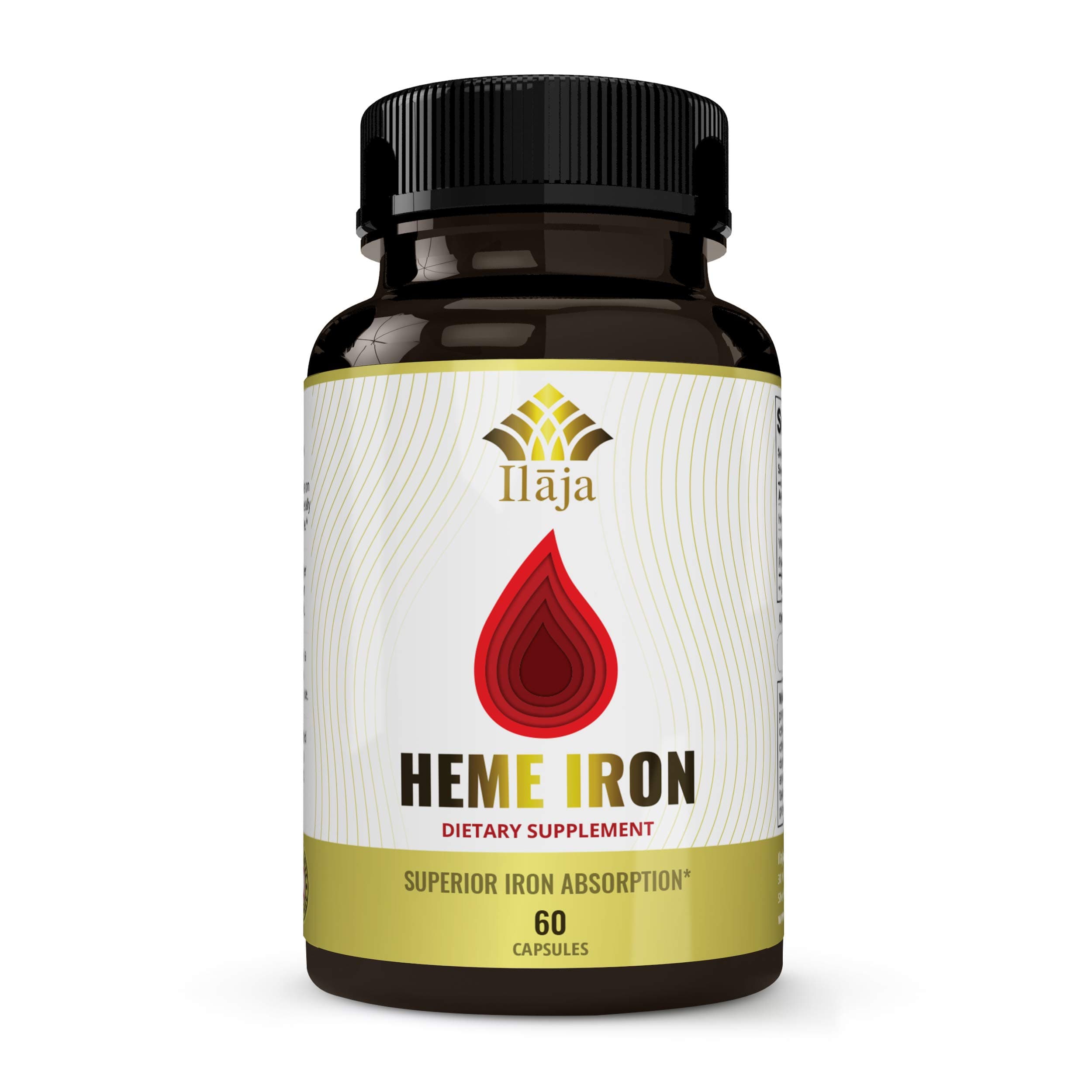 ILAJA Heme Iron Deficiency & Ferritin Supplement – Helps in Absorption & Easy Consumption for Women, Teens & Pregnancy - 1 Pill = 6oz - 1 Month Supply