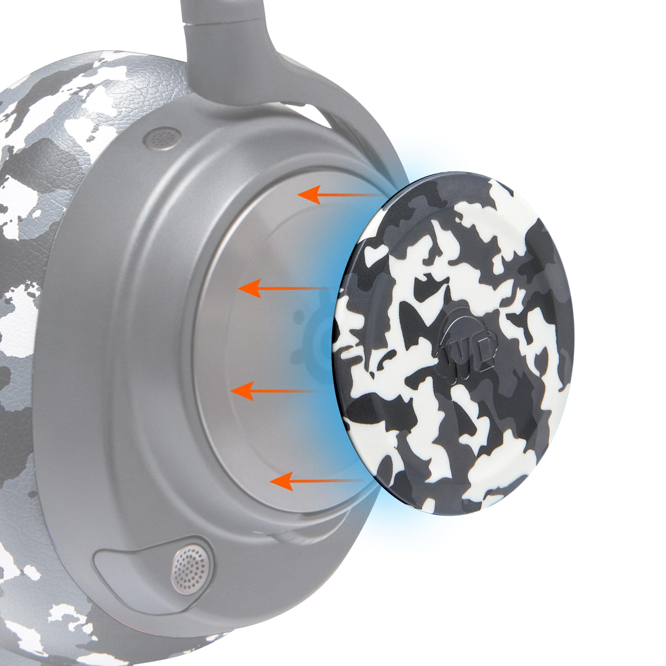 WC Side Speaker Plates for Arctis Nova Headsets Made by Wicked Cushions | Fits Arctis Nova Pro Wireless, Pro Wired, Nova 7, 7X, 7P | Designs Perfectly Match WC Headbands & Earpads | Snow Camo