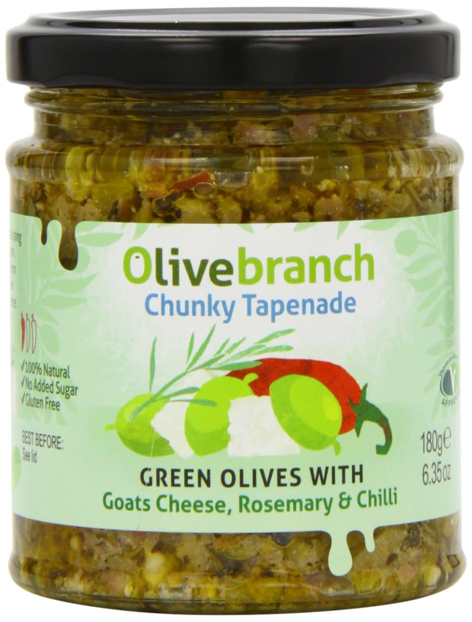 Olive Branch Green Olive Tapenade with Goat's Cheese Rosemary and Chilli 180 g (Pack of 2)