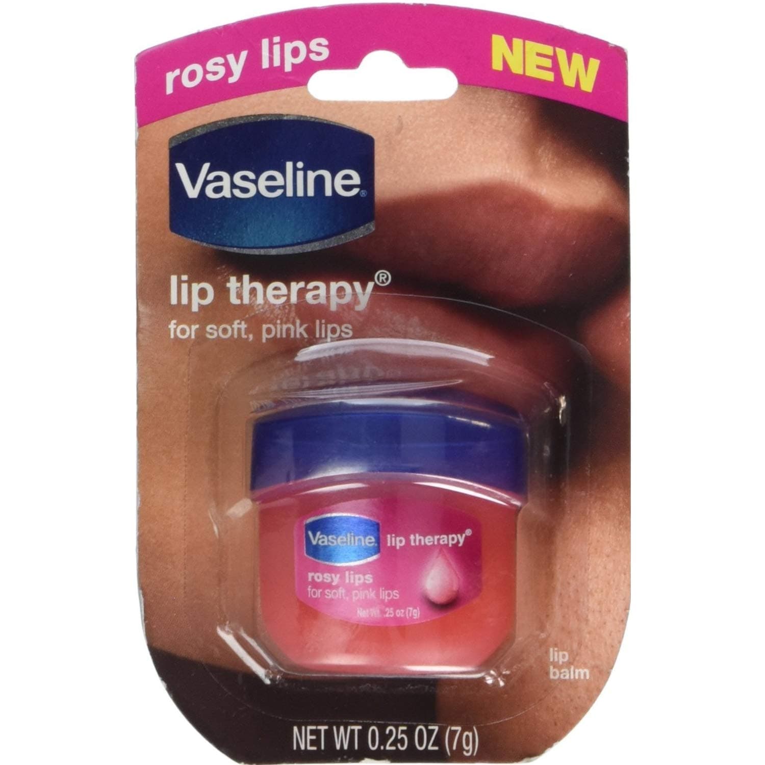 Vaseline Lip Therapy Rosy Lips, 0.25 Oz, 4 Pk, Pink