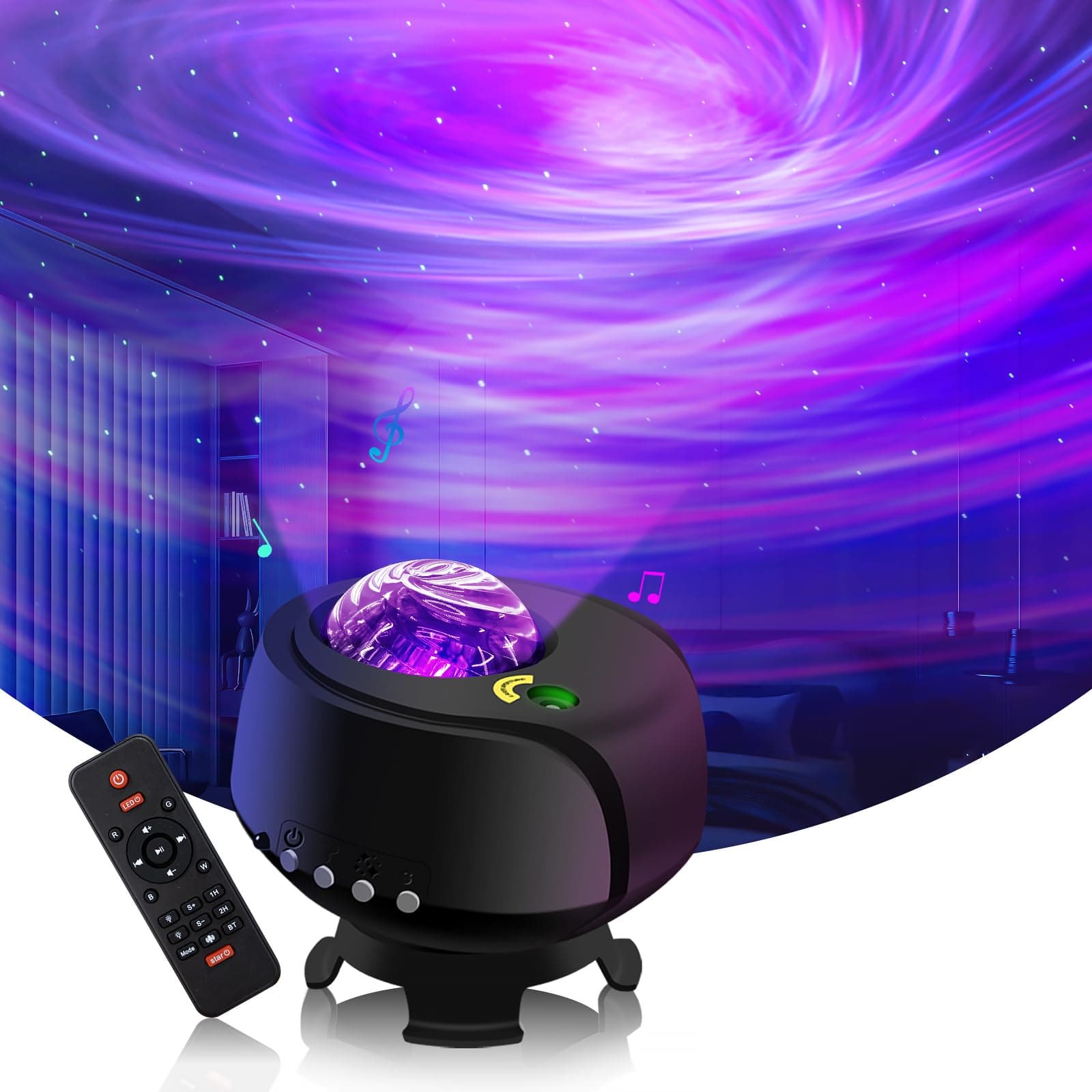 The Largest Coverage Area Galaxy Lights Projector 2.0, Star Projector With Changing Nebula and Galaxy Shapes Night Light
