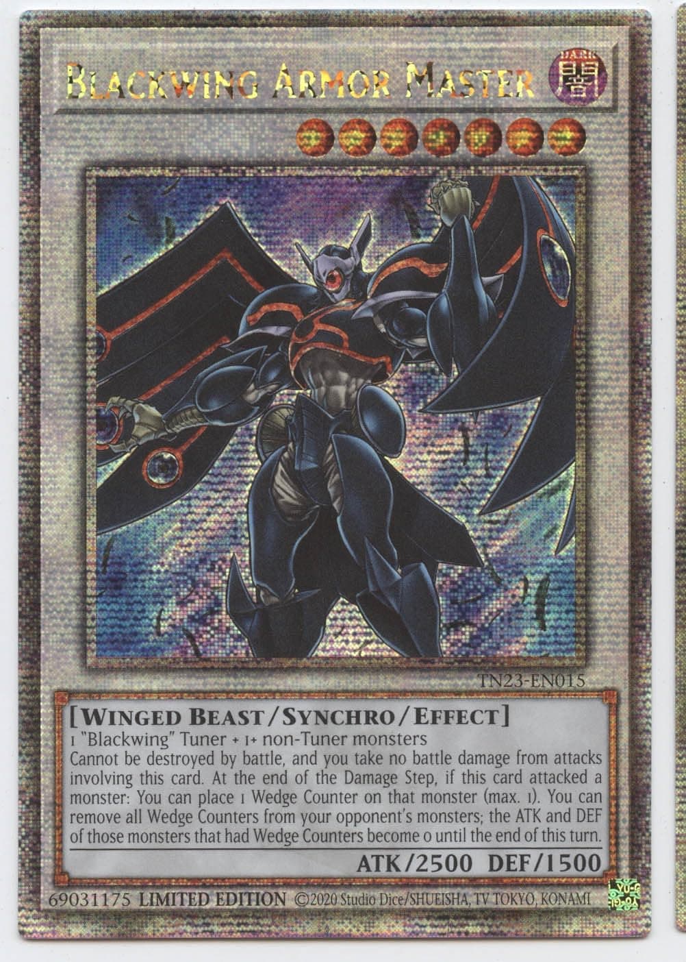 Blackwing Armor Master - TN23-EN015 - Quarter Century Secret Rare - Limited Edition