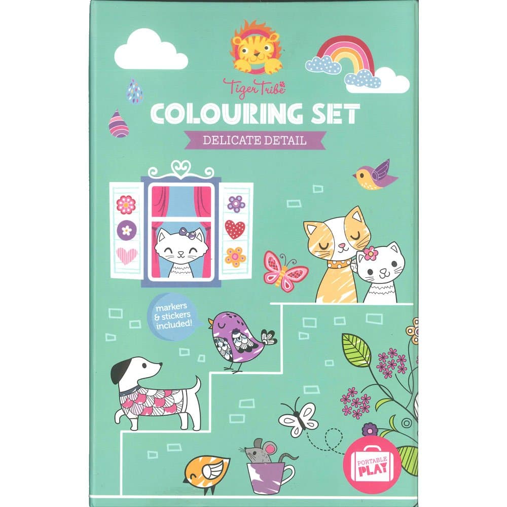 Tiger Tribe Colouring Set for Girls. Fashion Colouring Book Activity Set for Girls. Great travel activity packs for kids / Activity Book. Great Gifts for Girls 6 years old