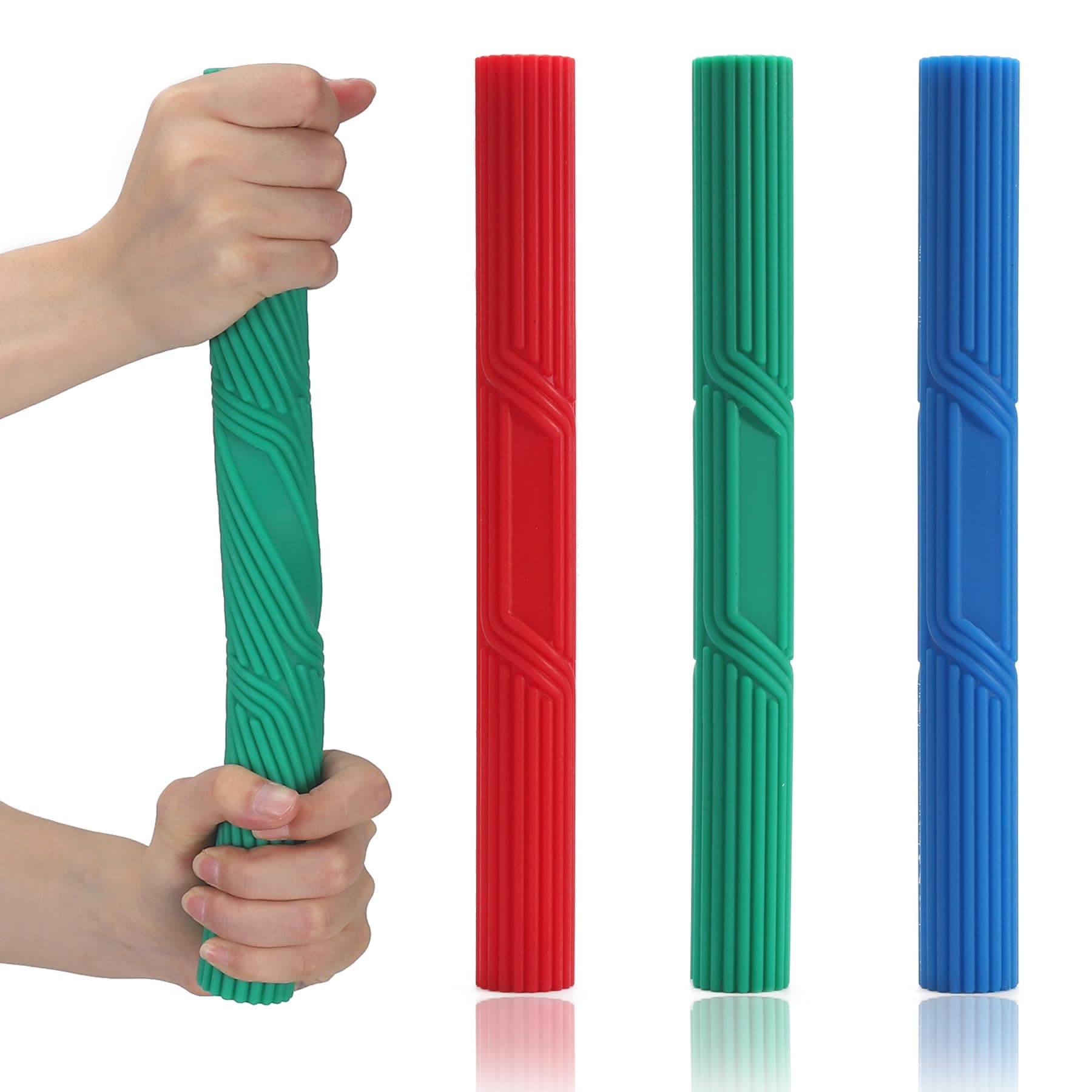 Flex Therapy Bar Strengthener (3 Pack), Tennis Elbow Physical Therapy Bar, Resistance Bar for Golfers Elbow, Tendonitis, Wrist, Forearms Pain Relief