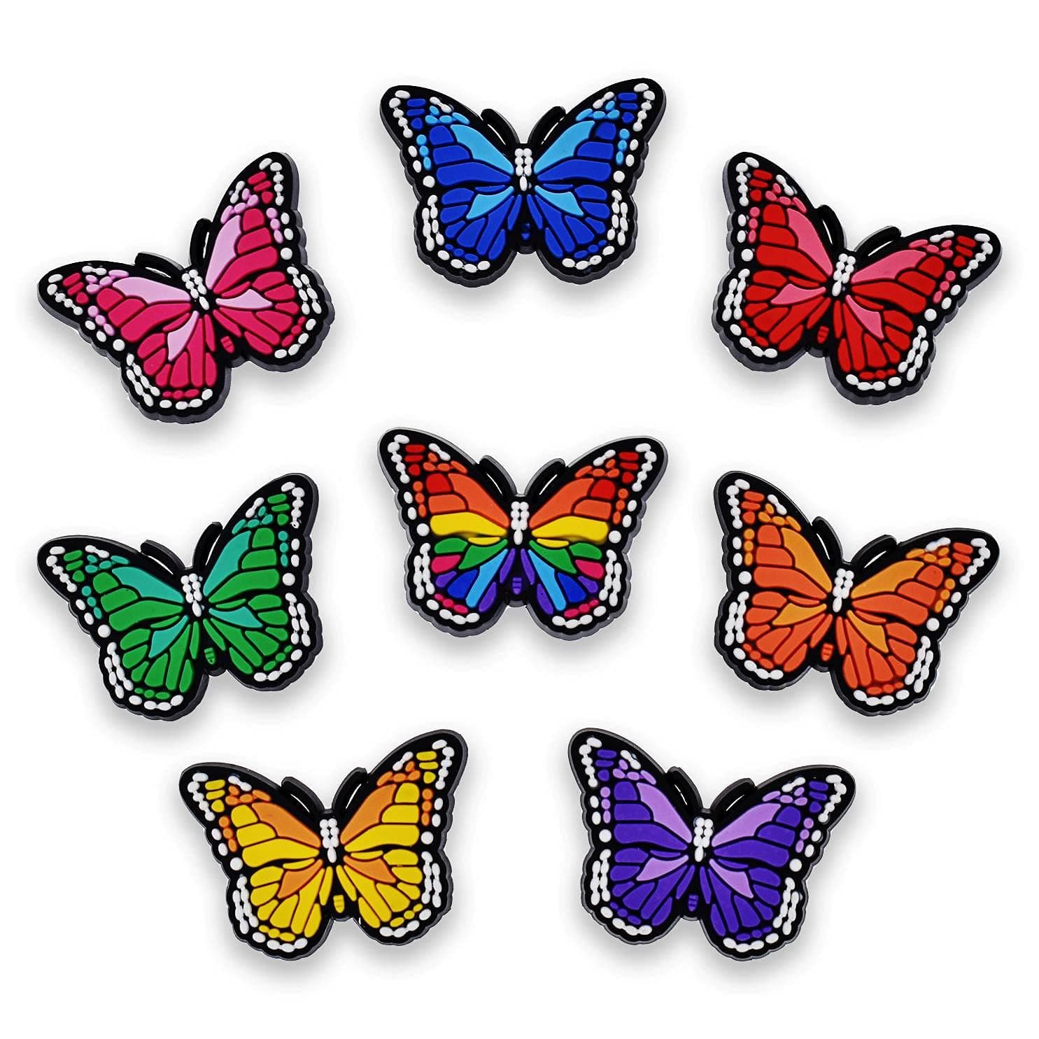 Gibleitz8pcs Lovely Butterfly/Sunflower Shoe Charms Cute PVC for Shoe Decrorations