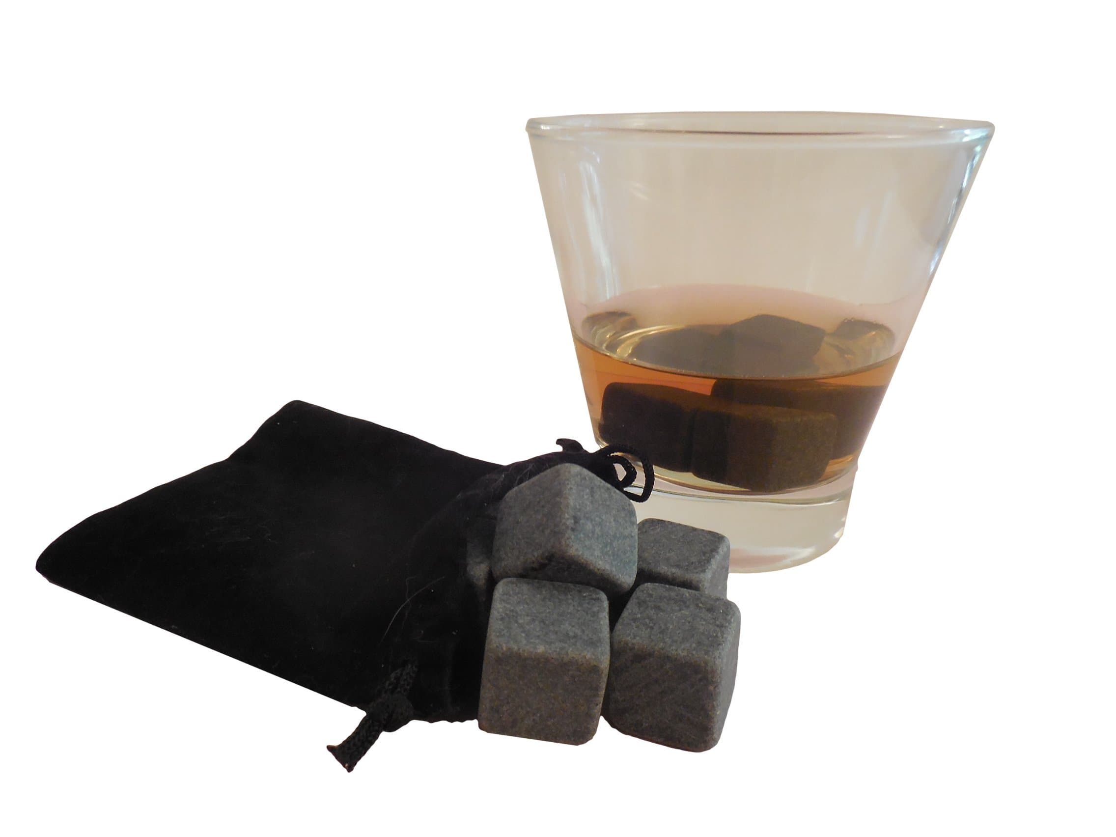 Fine Spirit Chilling Stones – Soapstone Whiskey Stones Cools Your Drink and Won't Dilute the Flavor or Aroma – Bonus Most Popular Drink Recipes - Set of 9 Chilling Ice Cubes Plus Carry Pouch Stocking Stuffer Holiday Gift