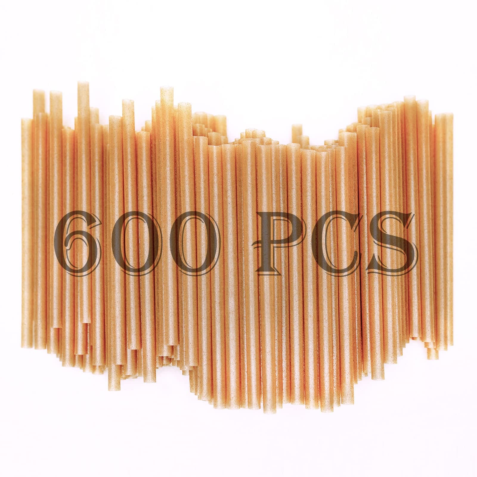 5 Inch 600pcs Biodegradable Cocktail Straws Made from Sugarcane Fiber A CompostableSturdy Drinking Straws for Hot and Cold Drinks Not Foggy Packed by 200 Count per box(3 packs)