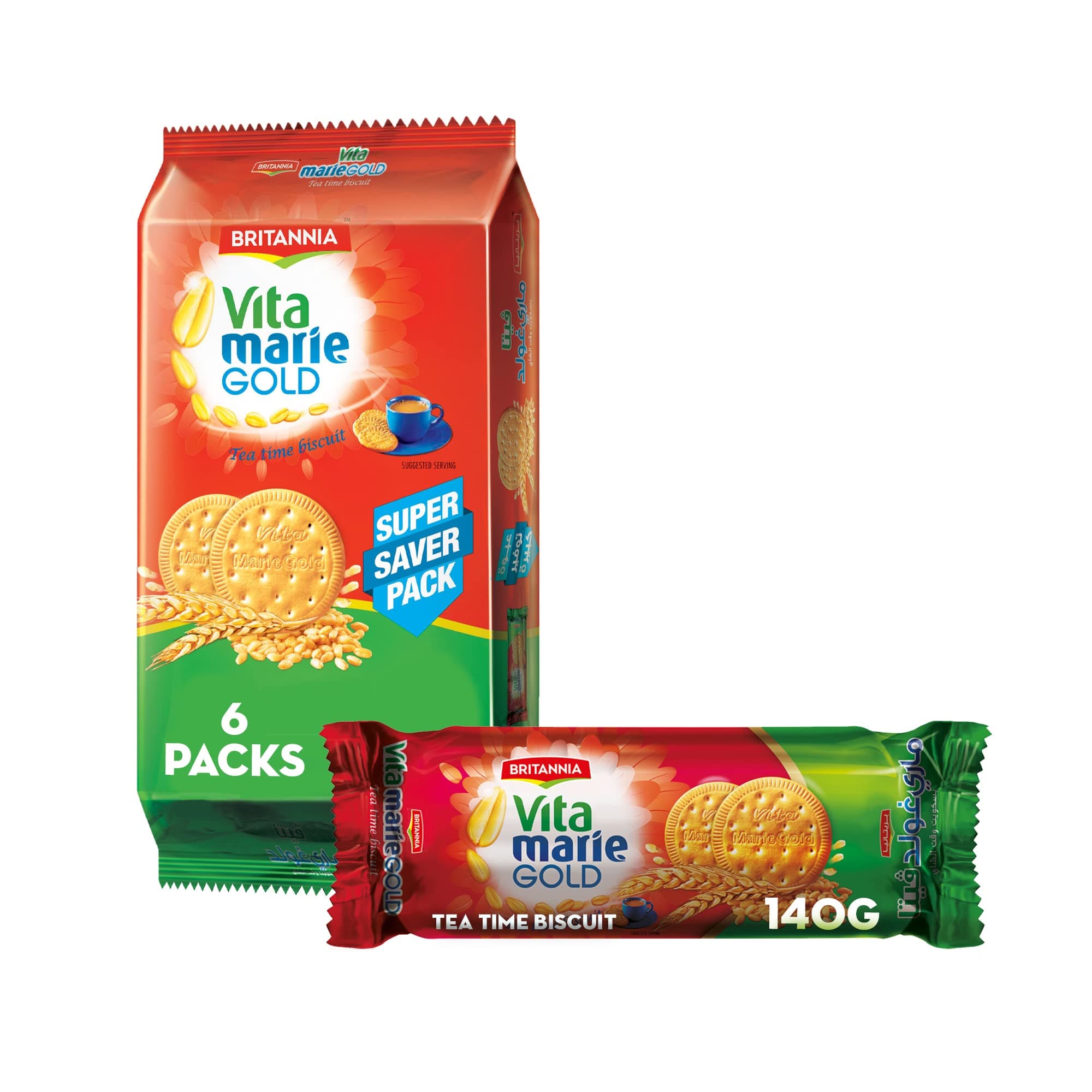 Britannia Vita Marie Biscuits 140G, Pack of 6 1.0 count, 1